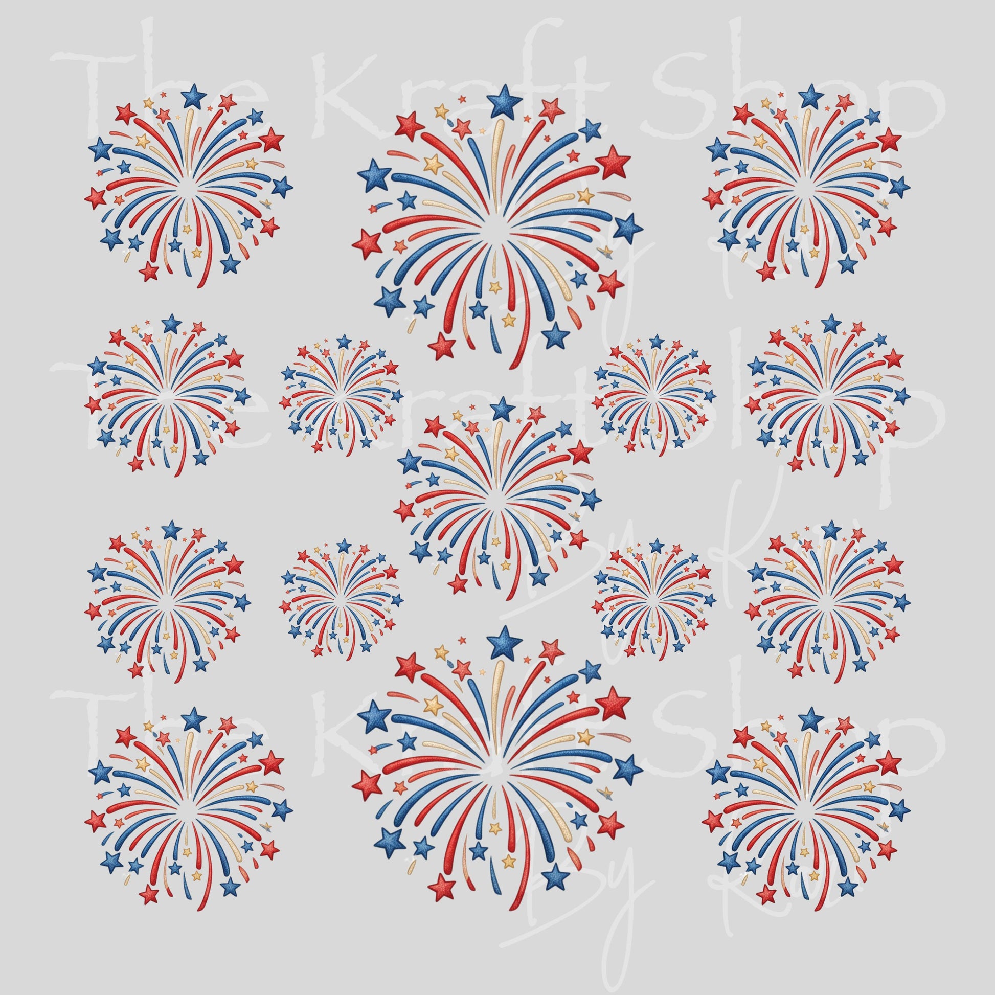 UV DTF Firework element 10x10 sheet bundle decal, permanent sticker. #7685