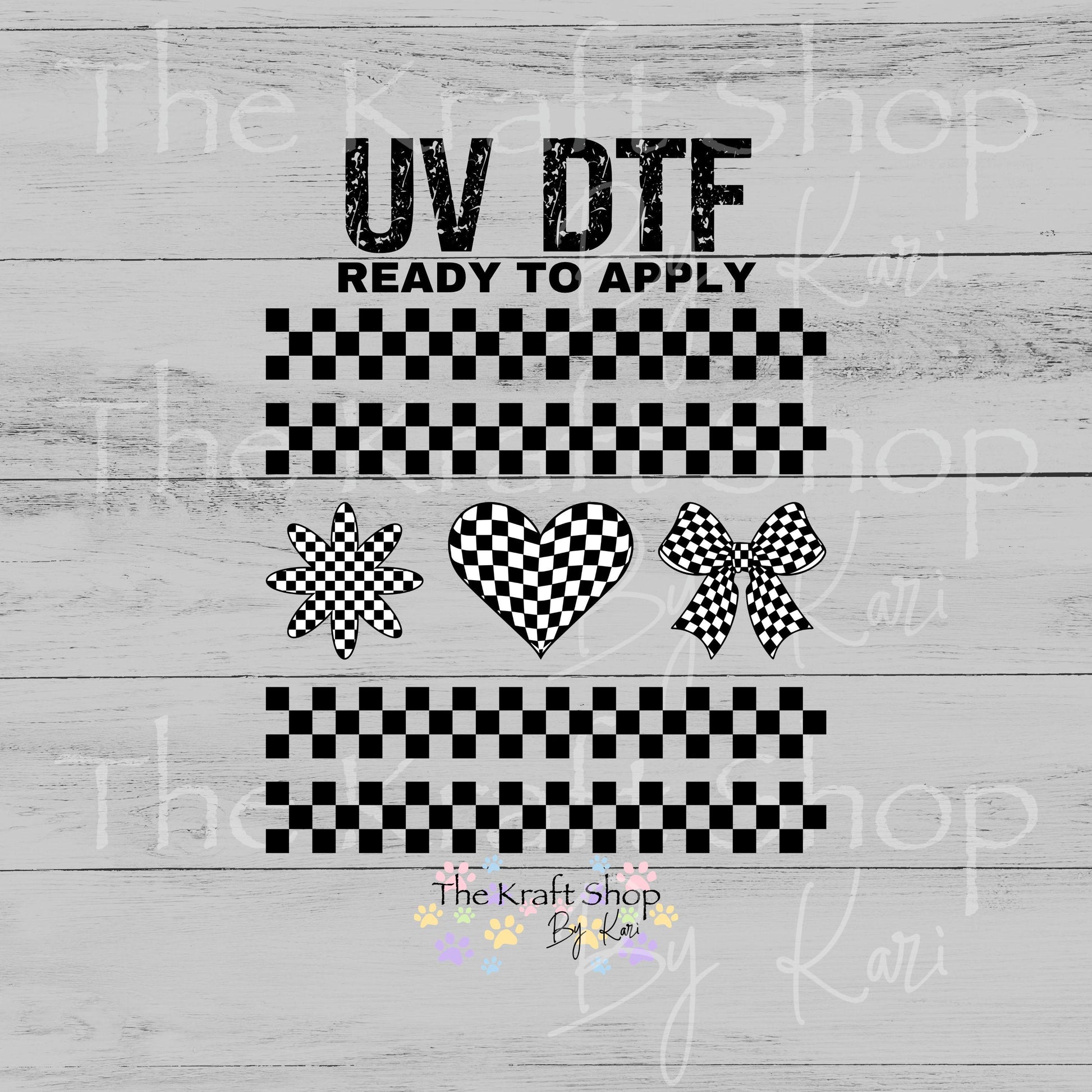 UV DTF All Checkered element 10x10 sheet bundle decal, permanent sticker. #10519