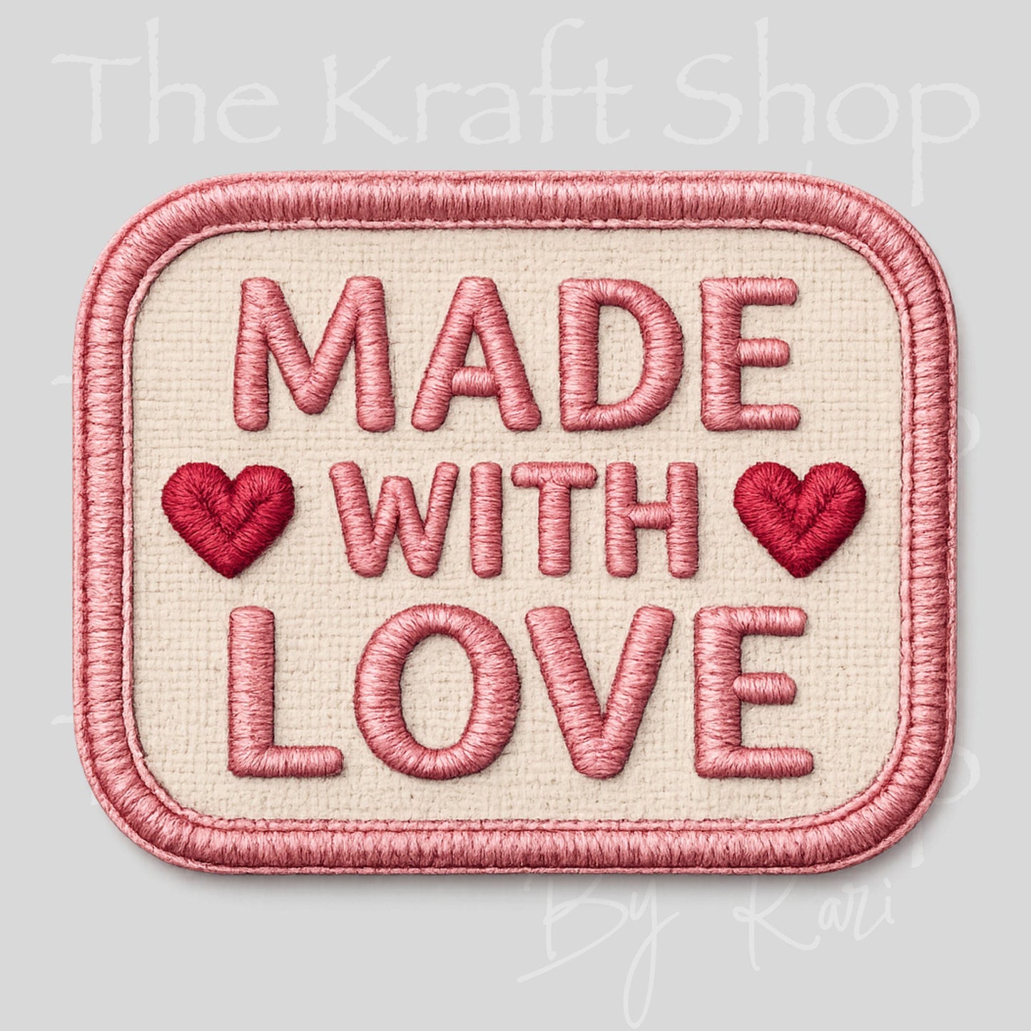 UV DTF Made with love stitched patch decal, tumbler decal, permanent sticker. #4769
