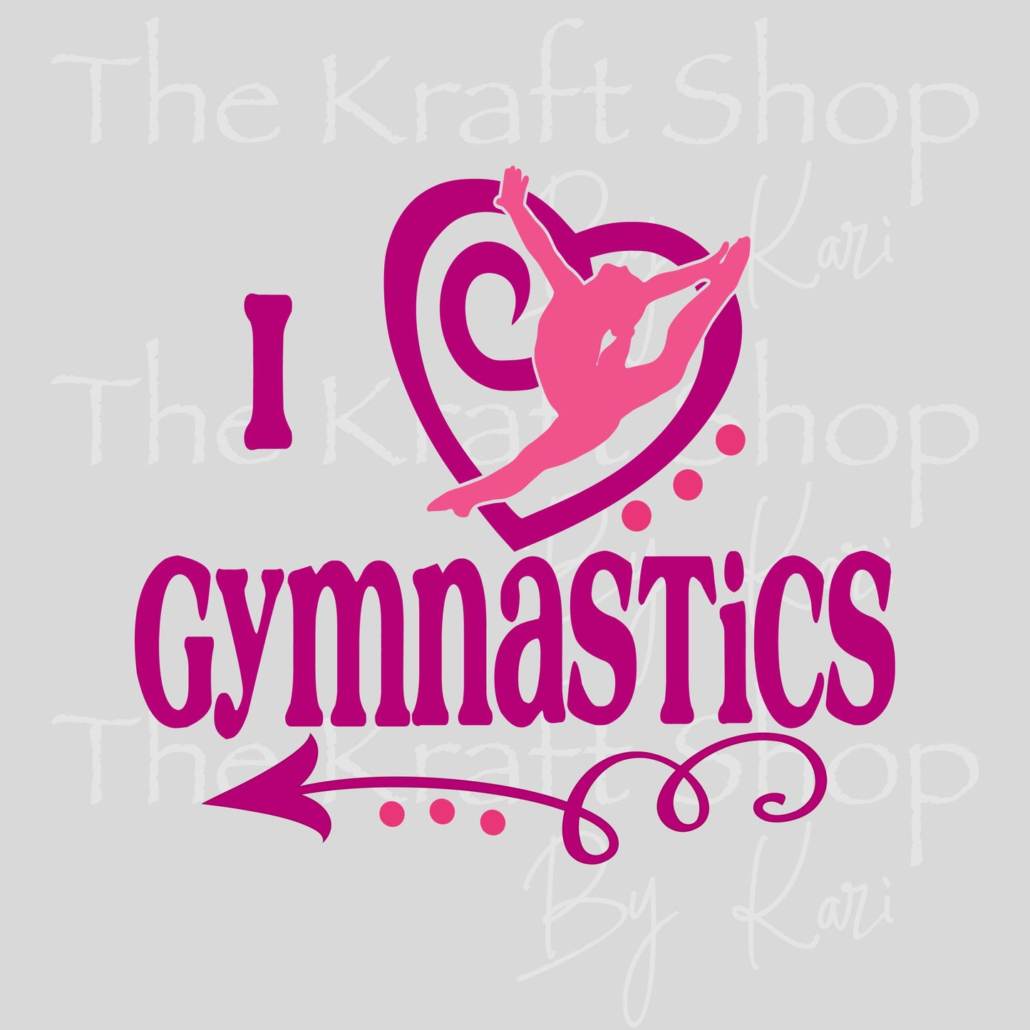 UV DTF I love gymnastics decal #4744