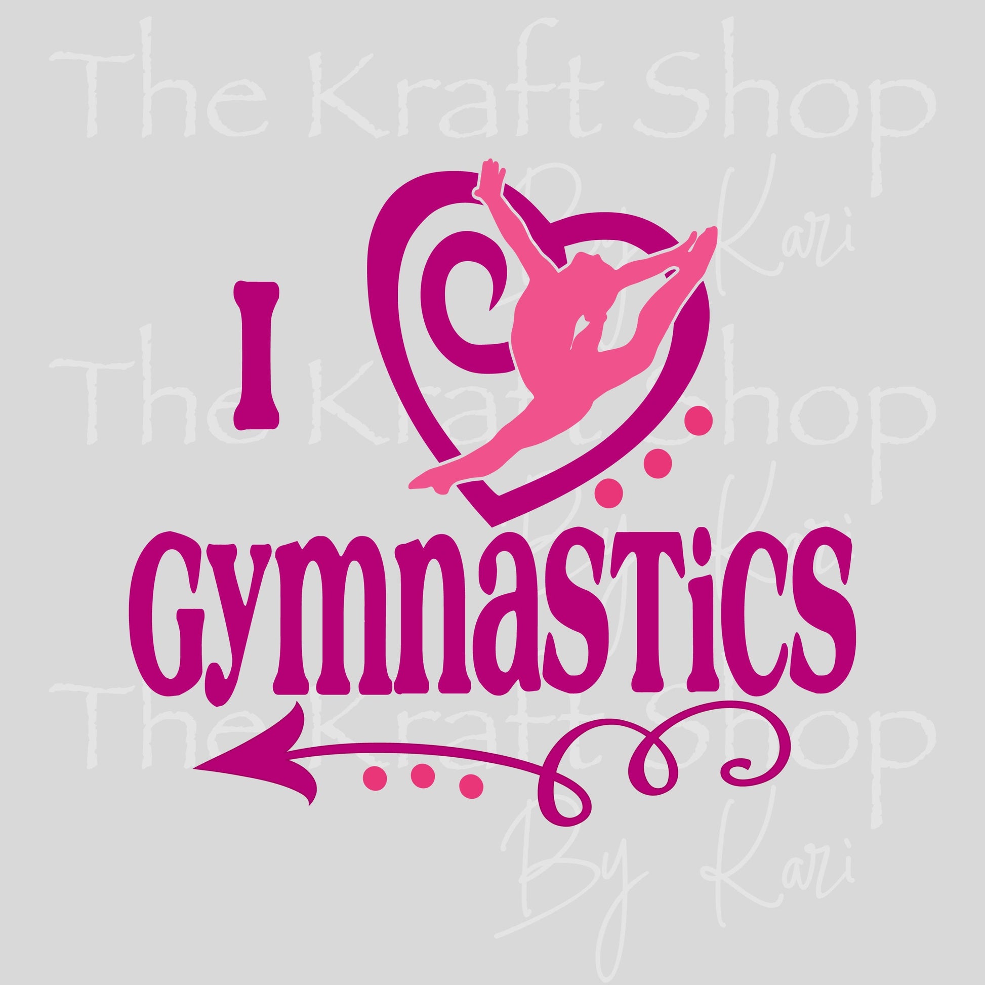 UV DTF I love gymnastics decal #4744