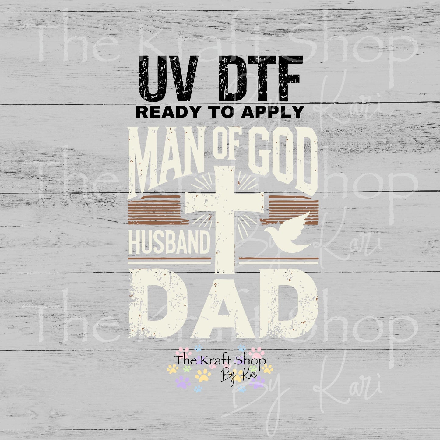 UV DTF Man of God Husband Christian decal, tumbler decal, permanent sticker. #4778