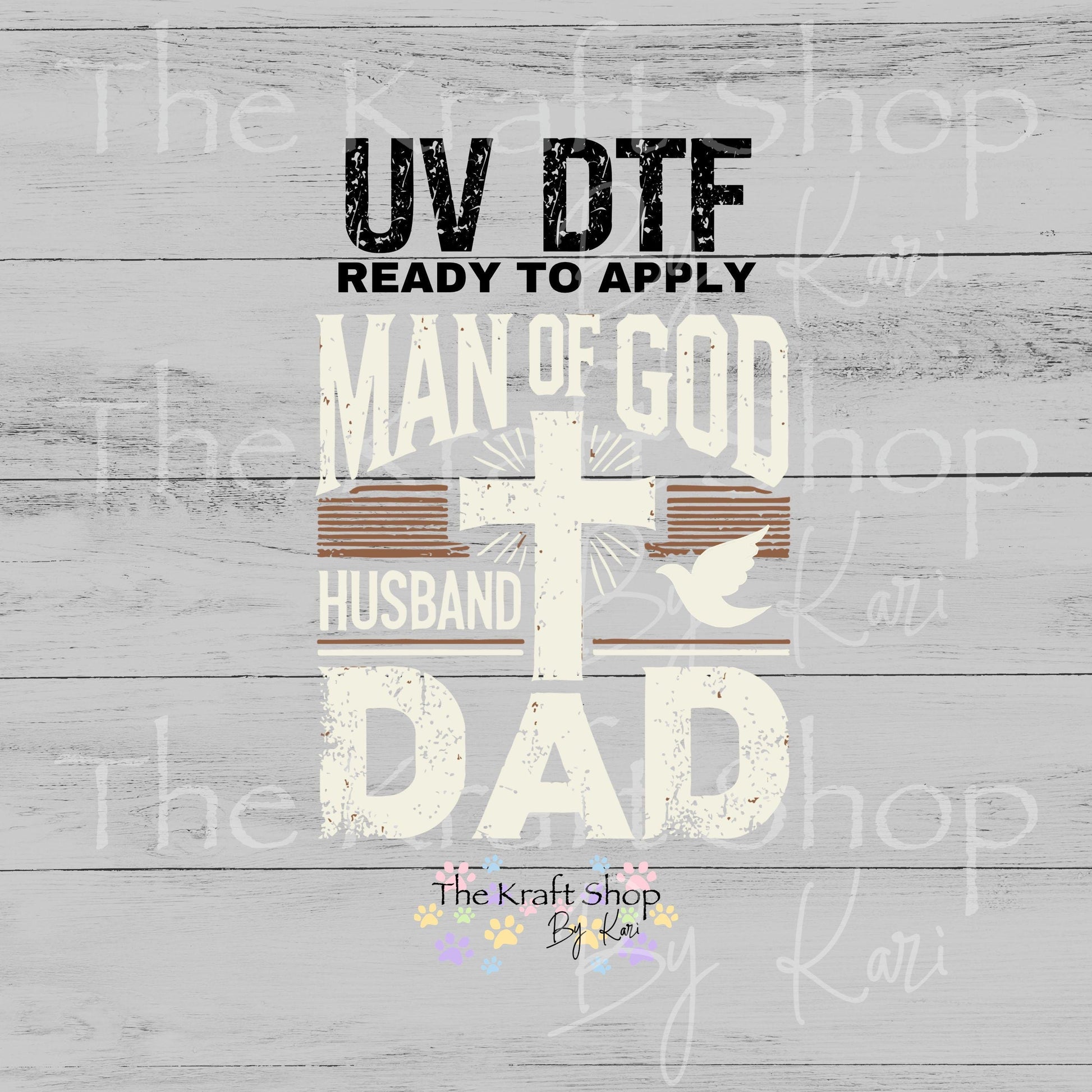 UV DTF Man of God Husband Christian decal, tumbler decal, permanent sticker. #4778