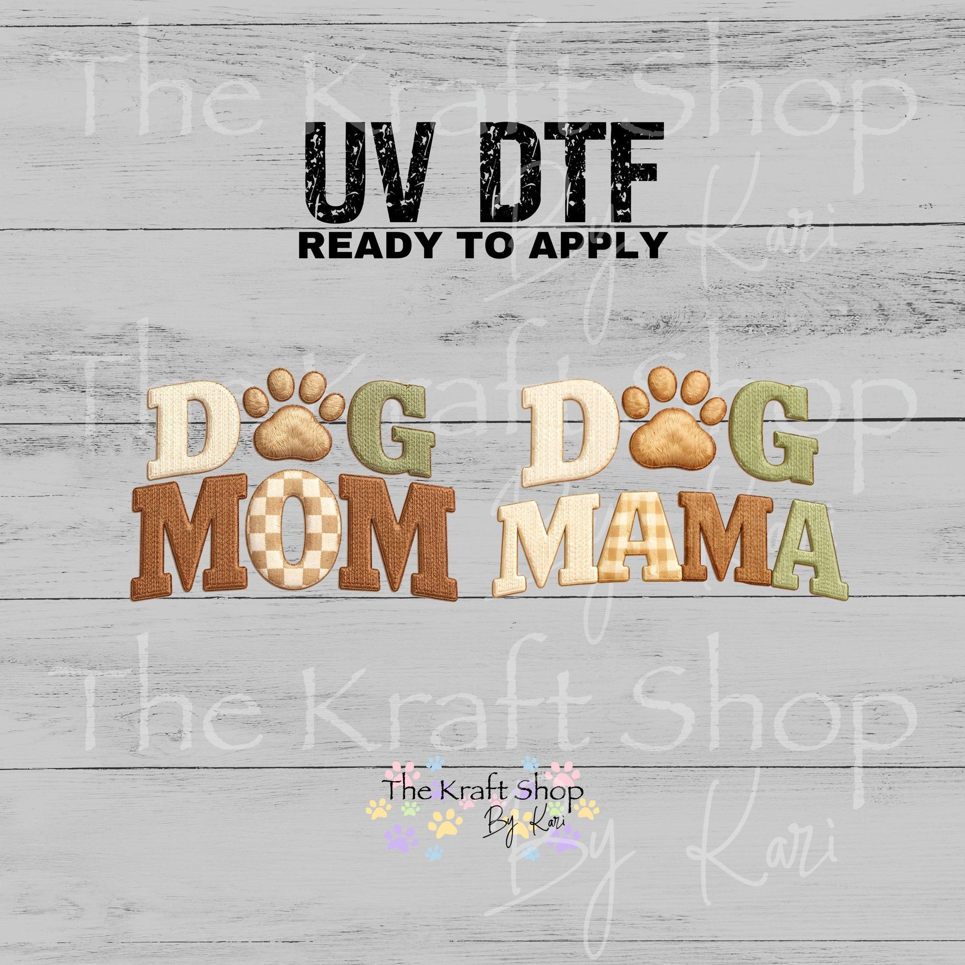 UV DTF Crochet Dog Mom or Mama decal #4754