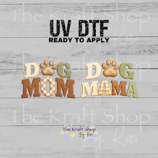 UV DTF Crochet Dog Mom or Mama decal #4754