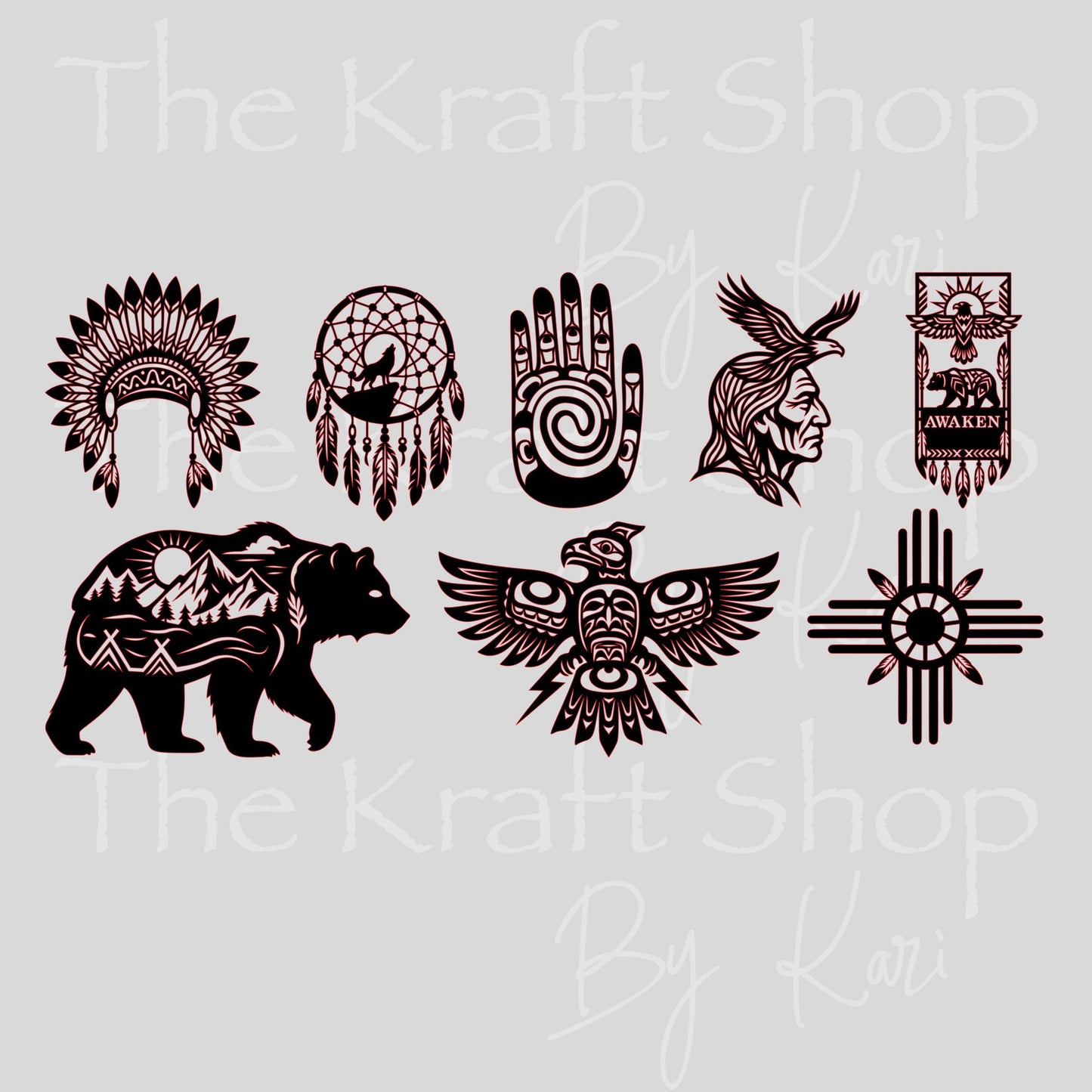 UV DTF Native American Mixed Media Element sheet decal, tumbler decal, permanent sticker. #10518
