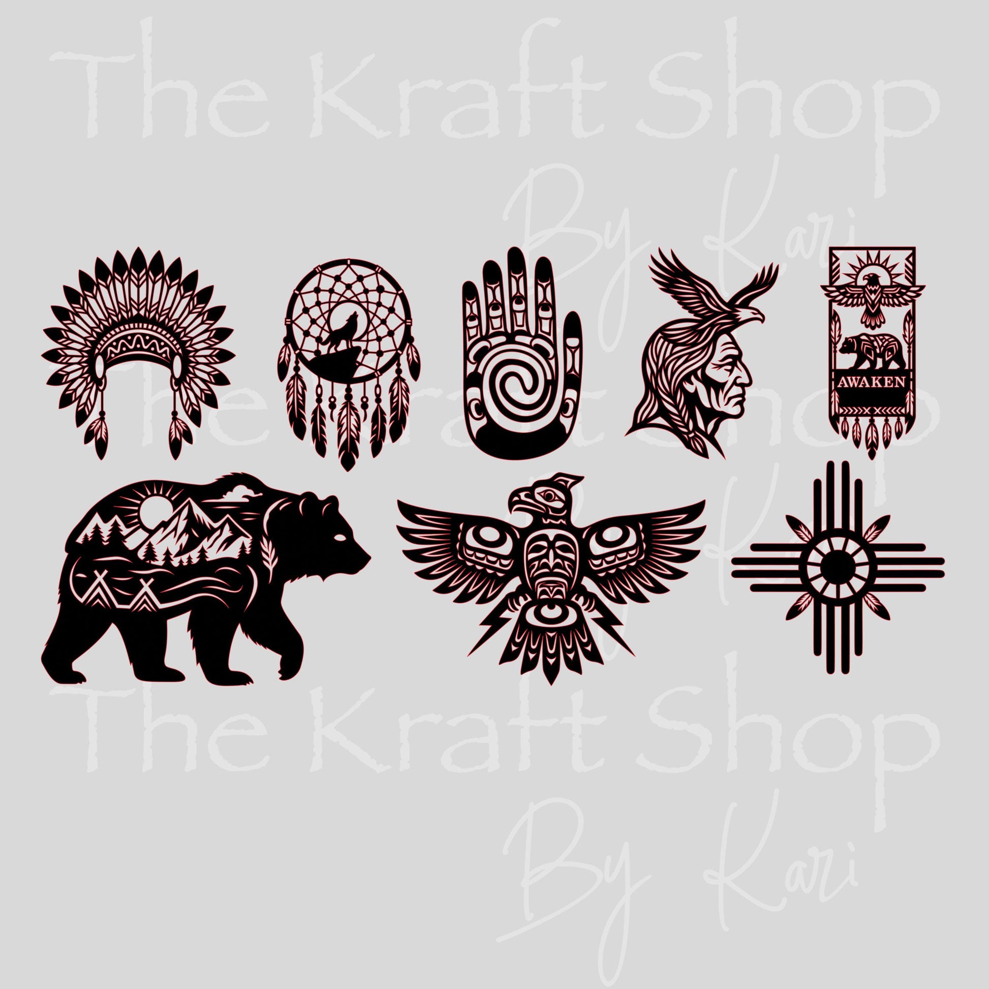 UV DTF Native American Mixed Media Element sheet decal, tumbler decal, permanent sticker. #10518