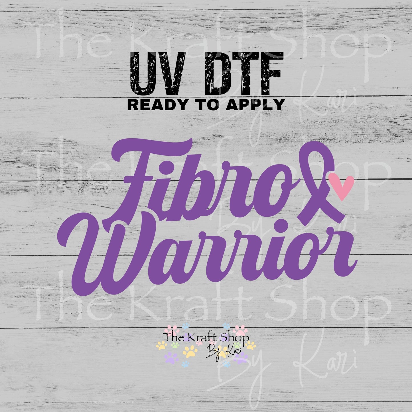 UV DTF Fibro Warrior Fibromyalgia Awareness decal #4757