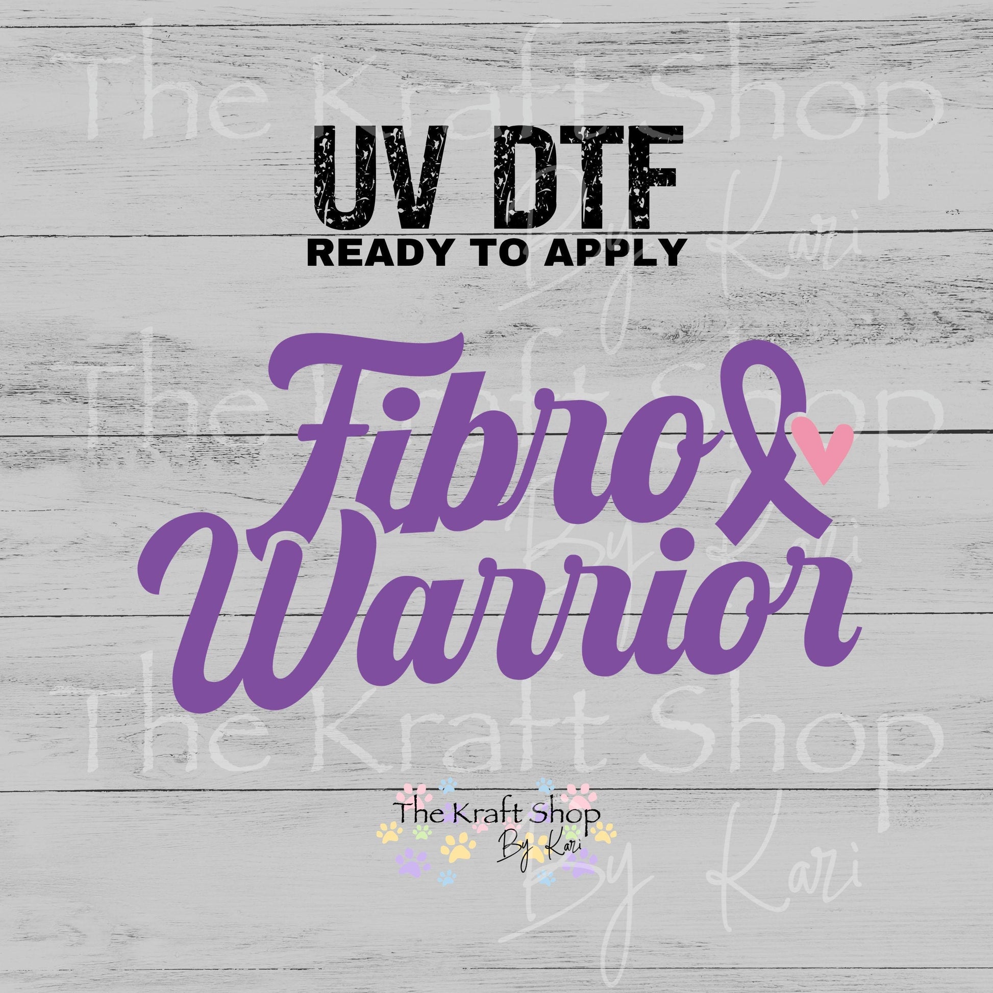 UV DTF Fibro Warrior Fibromyalgia Awareness decal #4757