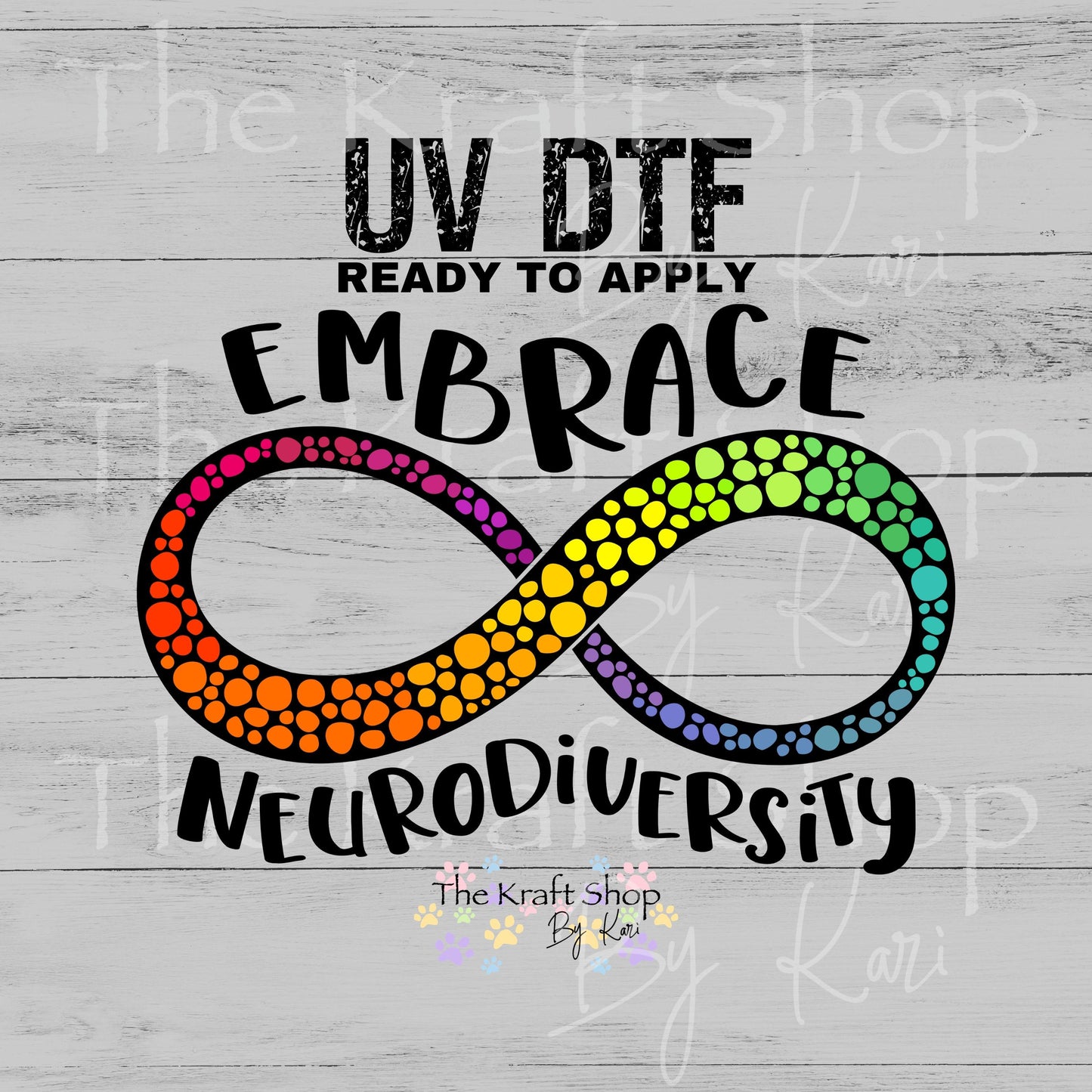 UV DTF Embrace Neurodiversity Fibro Warrior Fibromyalgia Awareness decal #4758