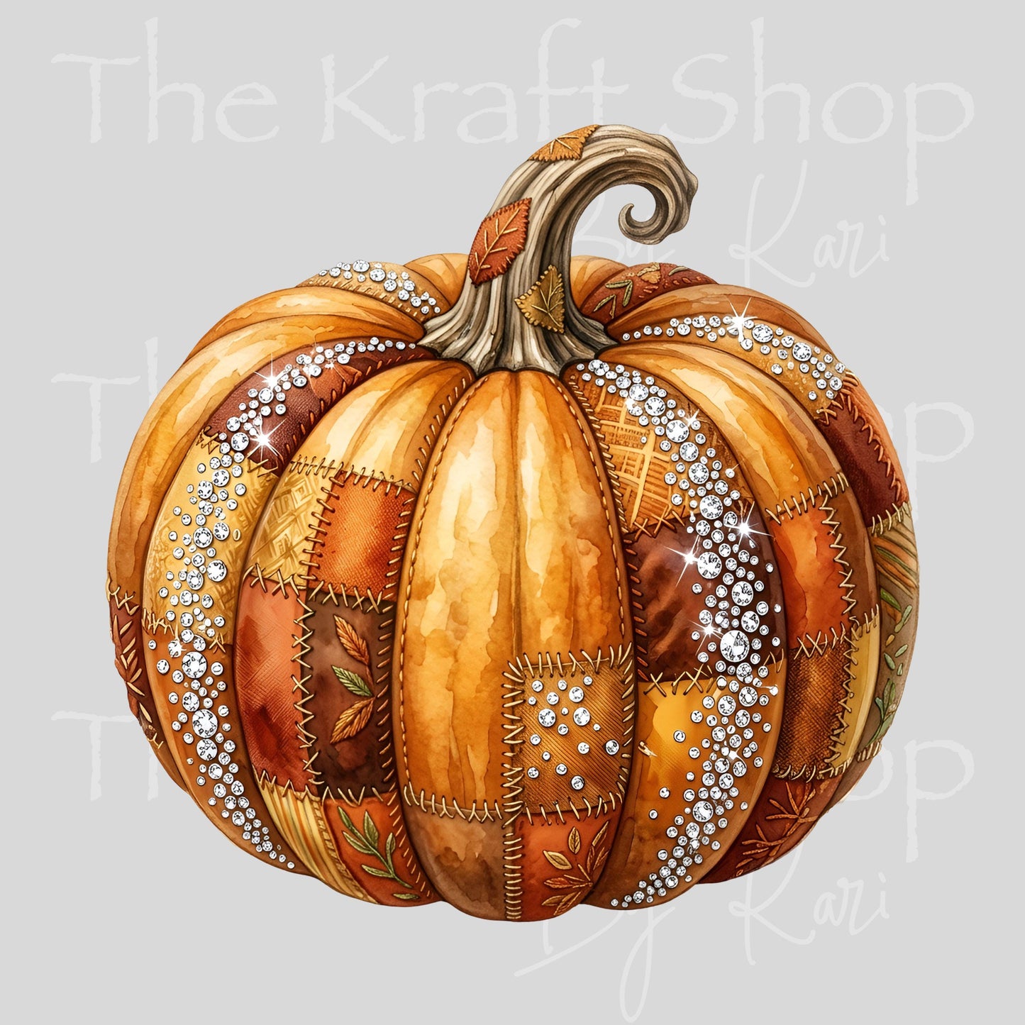 UV DTF Diamond rhinestone pumpkins Fall Autumn #7695