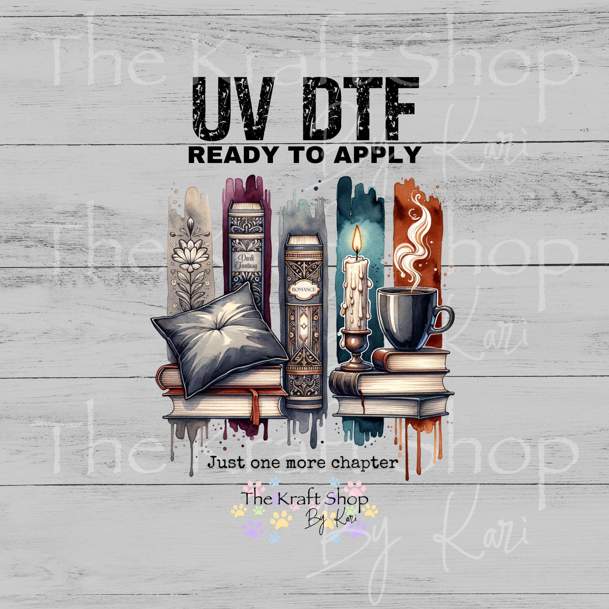 UV DTF Just One More Chapter spooky book lover decal #4782