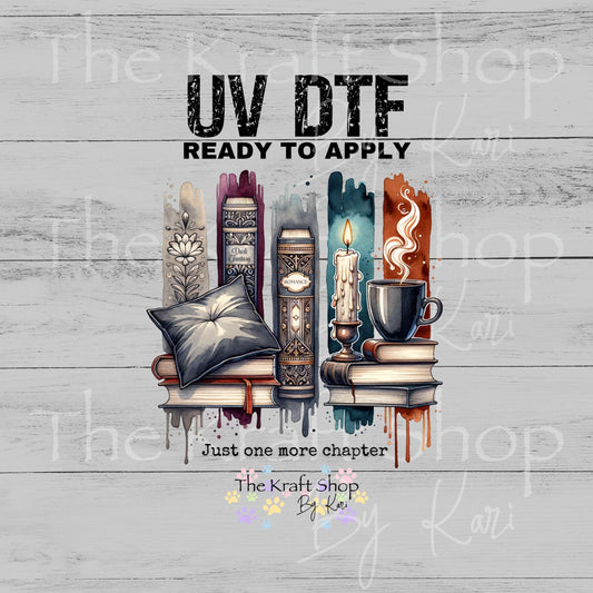 UV DTF Just One More Chapter spooky book lover decal #4782
