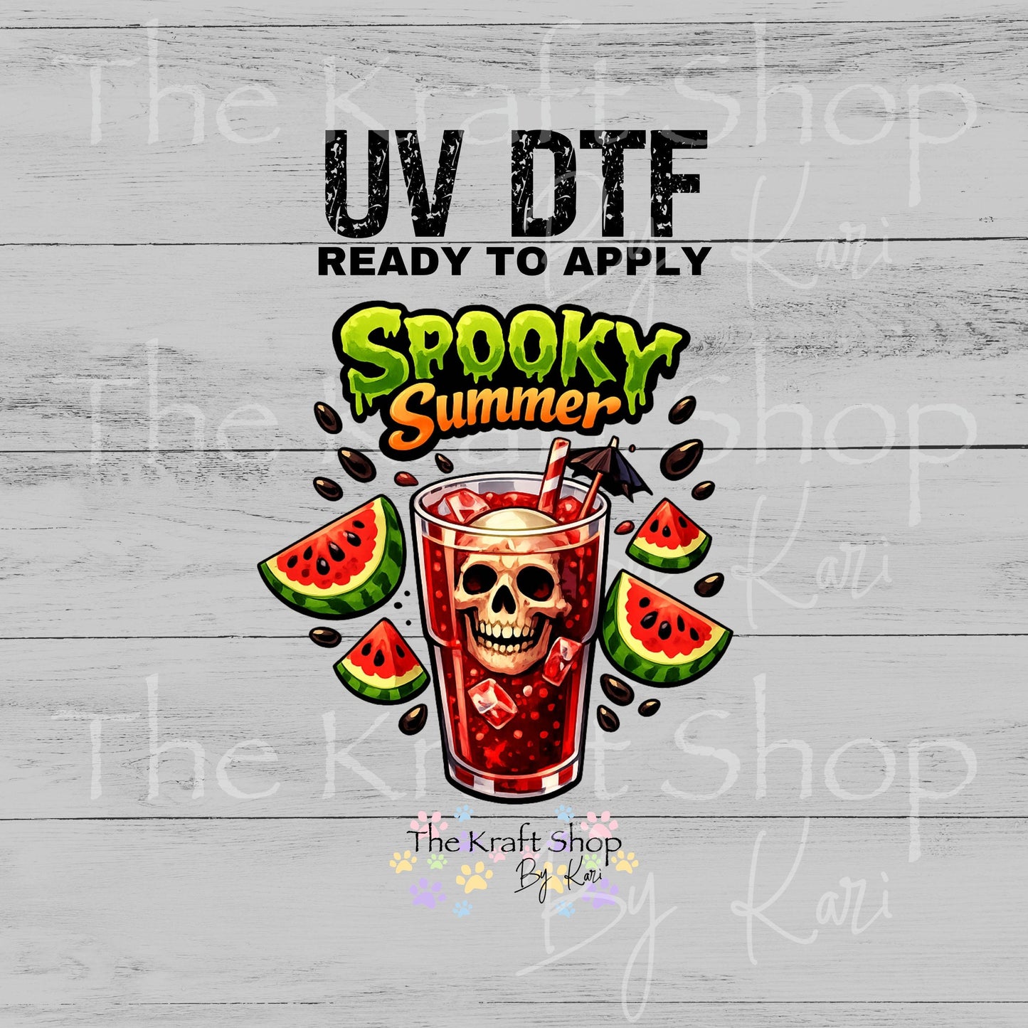 UV DTF Watermelon Spooky Summer Halloween Summerween spooky decal #7714