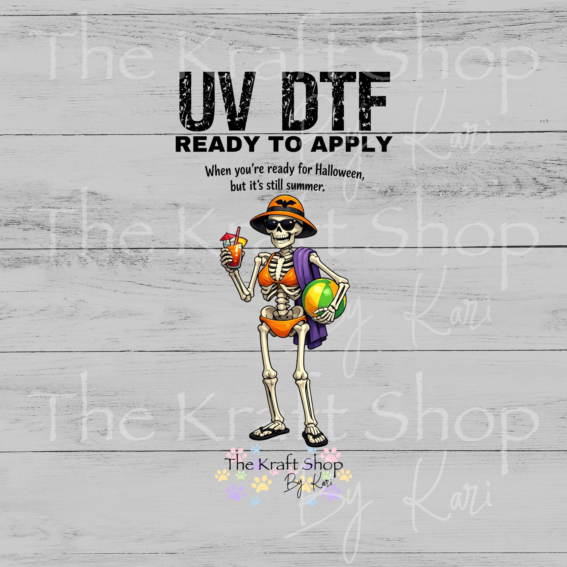 UV DTF When you are ready for Halloween Spooky Summer Summerween spooky decal #7715