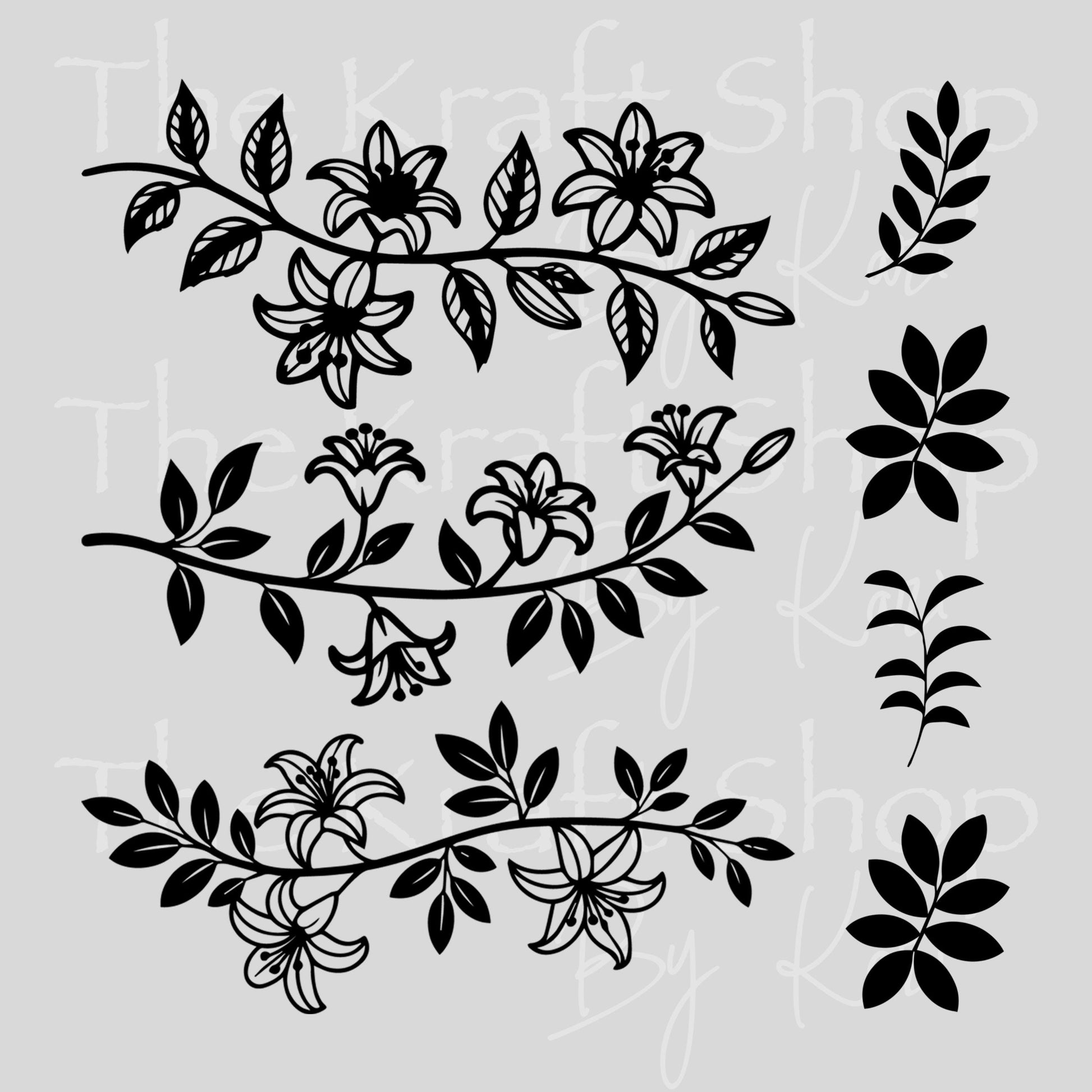 UV DTF Floral branch Element sheet 6x6 decal, tumbler decal, permanent sticker. #10520