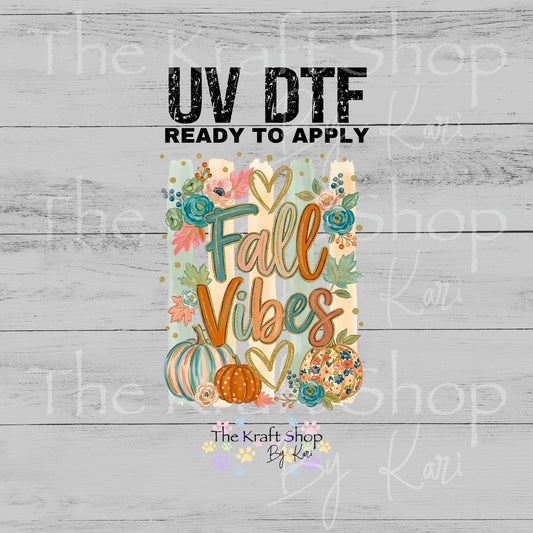UV DTF Fall vibes pumpkins and stripes #7694