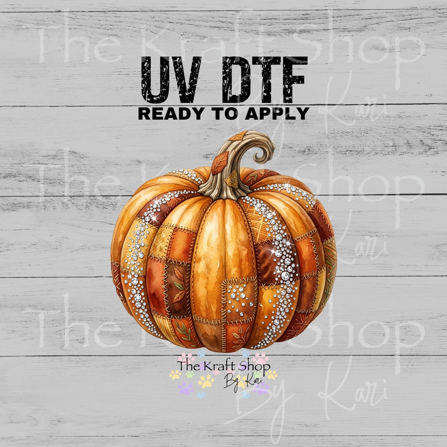 UV DTF Diamond rhinestone pumpkins Fall Autumn #7695