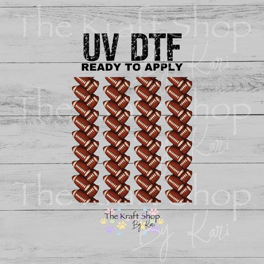 UV DTF Football herringbone mixed media Element sheet 8x8 decal #10525