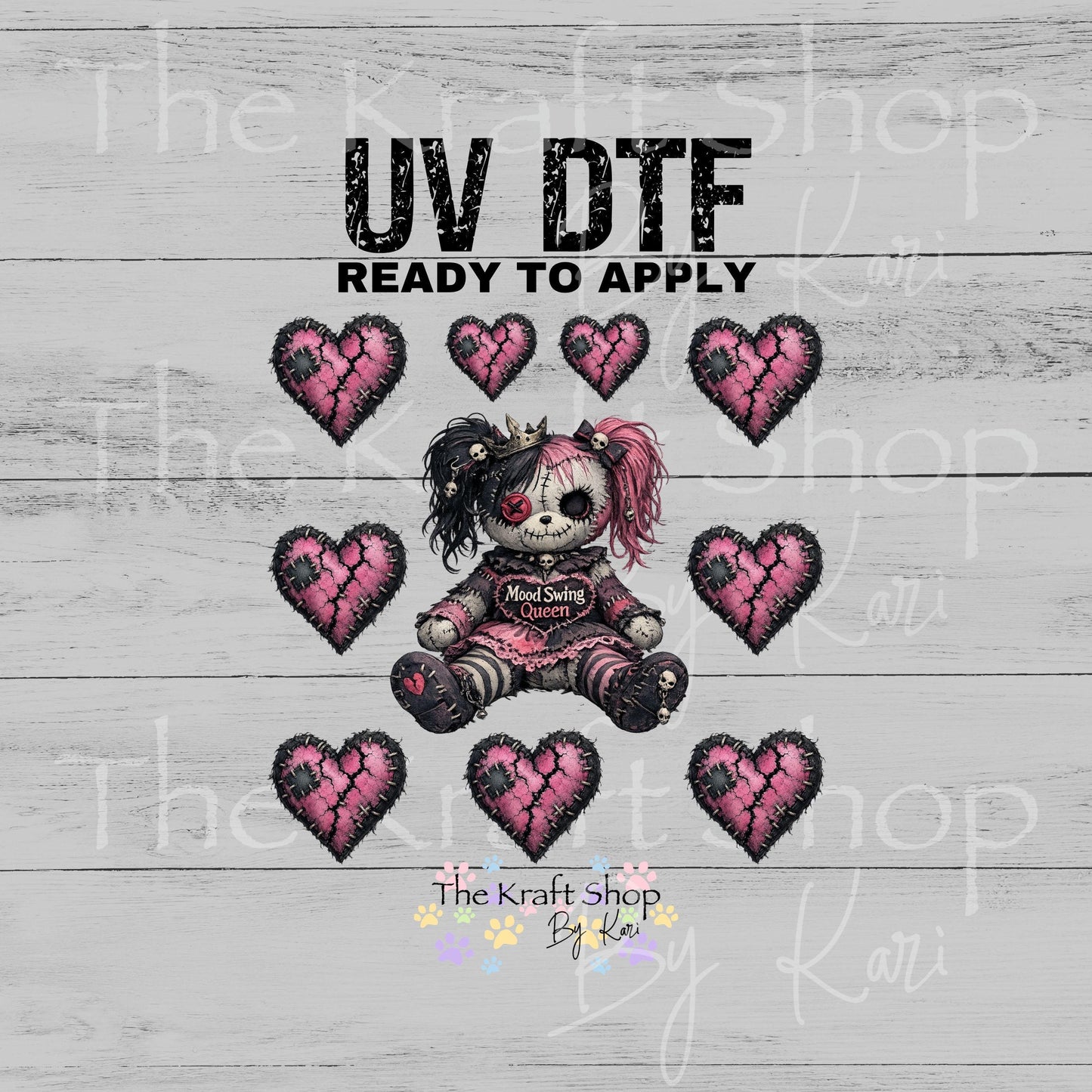 UV DTF Voodoo Mood Swing Queen Element sheet 6x6 decal, tumbler decal, permanent sticker. #7700