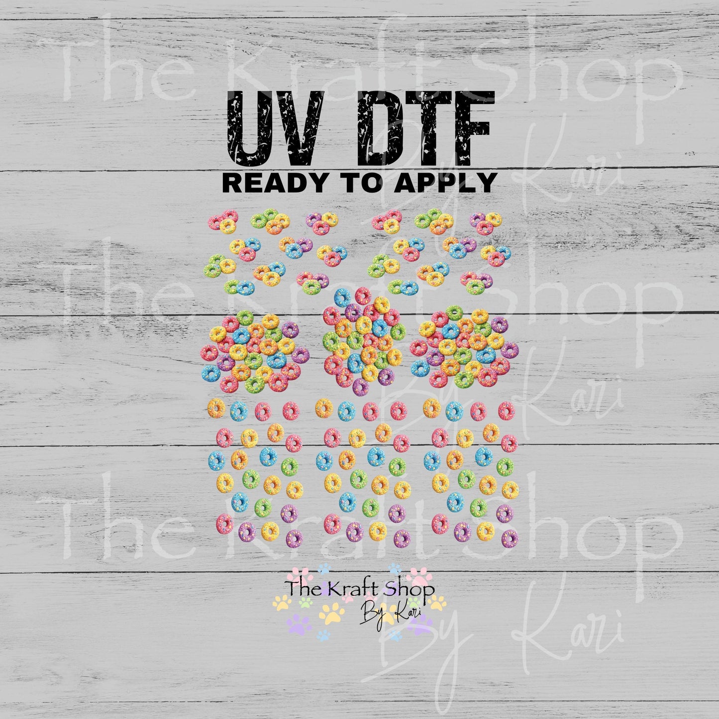 UV DTF Fruity cereal element 8x8 or 10x10 sheet bundle decal, permanent sticker. #10528