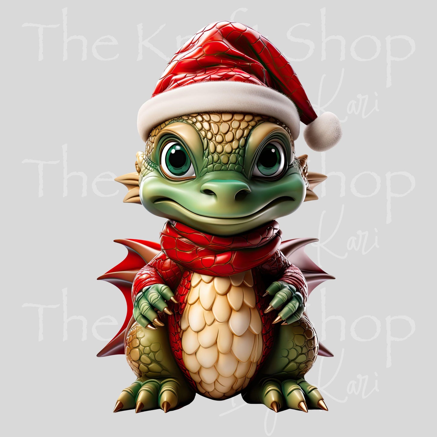 UV DTF Dragon Santa Christmas Dragons decal #7721