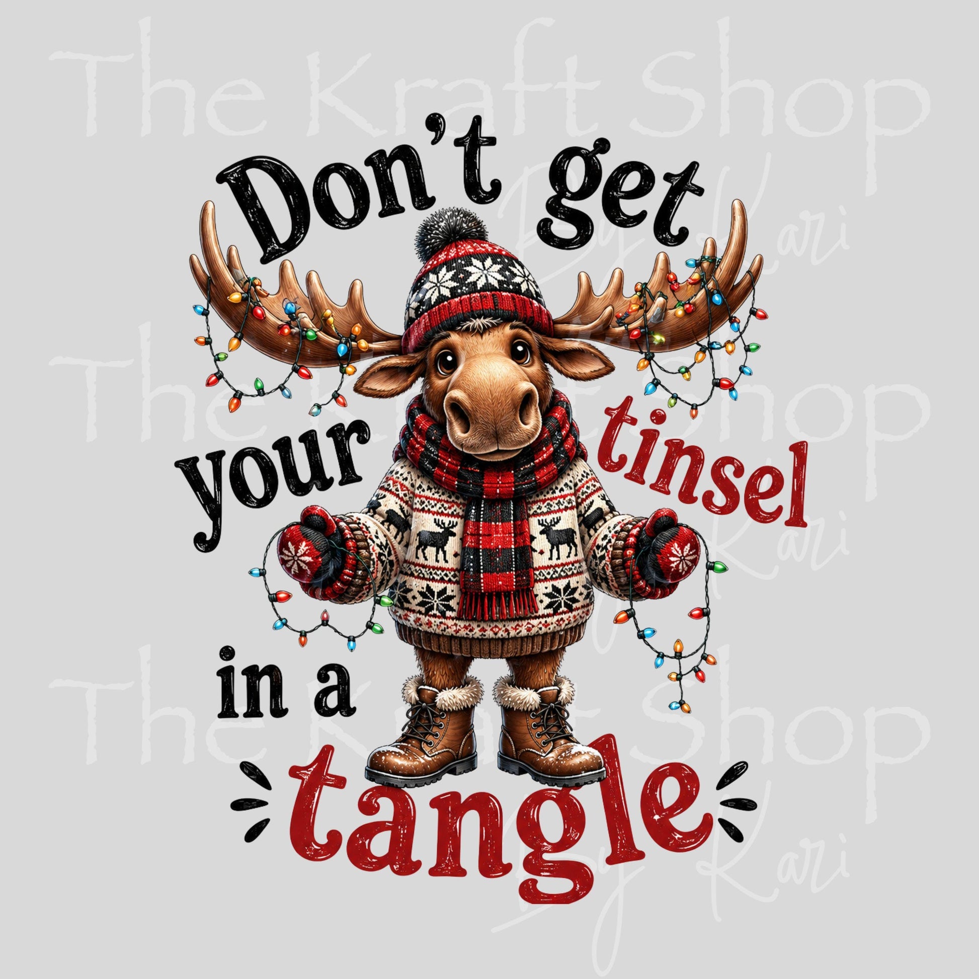 UV DTF Don't get your tinsel in a tangle sarcastic Christmas decal #7728