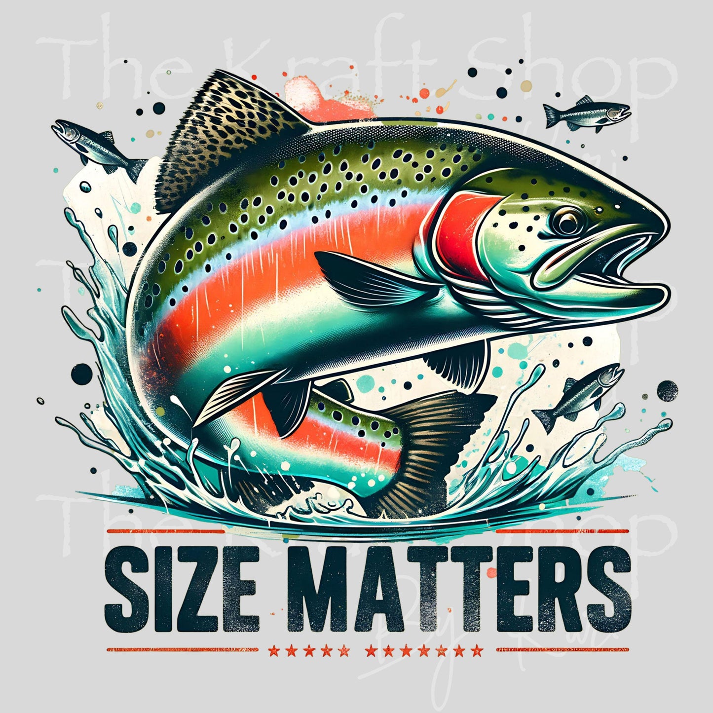 UV DTF Size matters fishing humor decal #4798