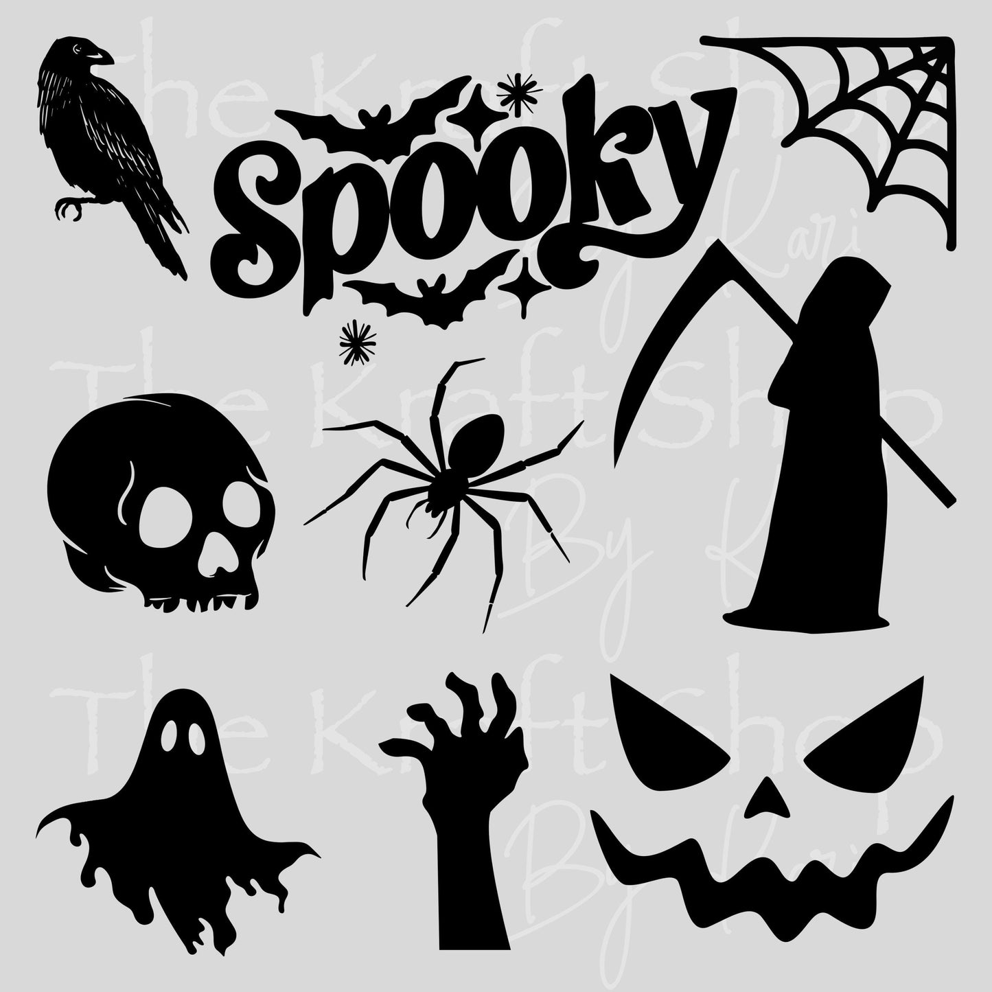 UV DTF Spooky Halloween Element sheet 8x8 decal #7740
