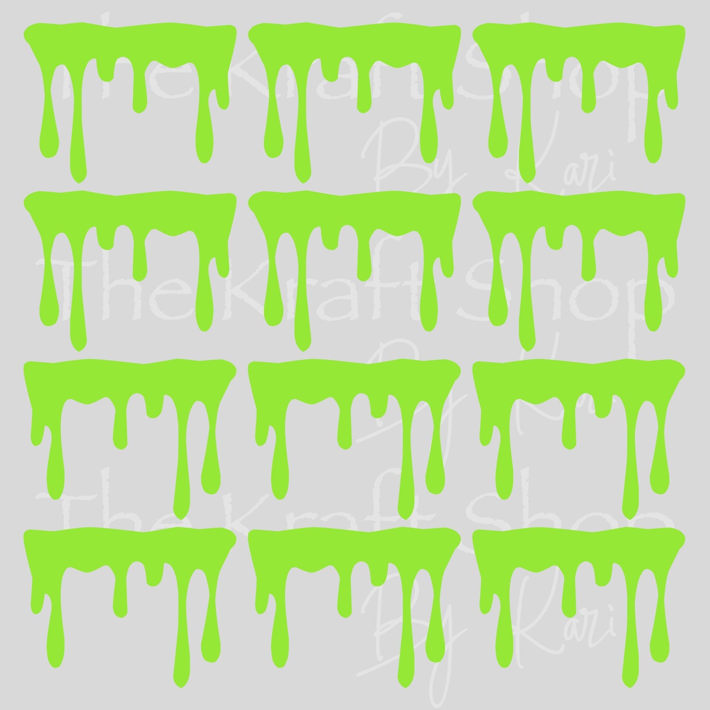UV DTF Green Slime Drip Element Spooky Halloween sheet 8x8 decal #7742