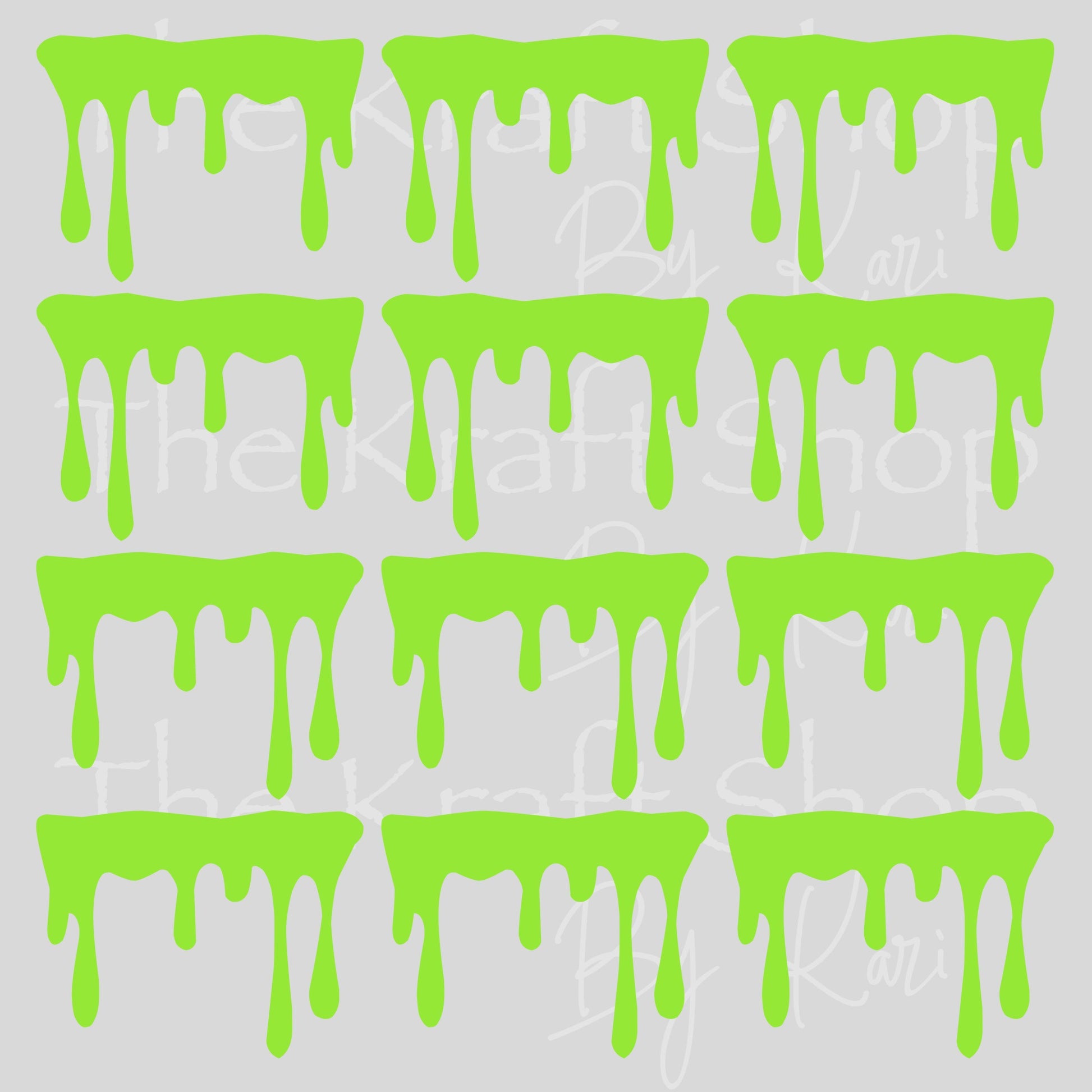 UV DTF Green Slime Drip Element Spooky Halloween sheet 8x8 decal #7742