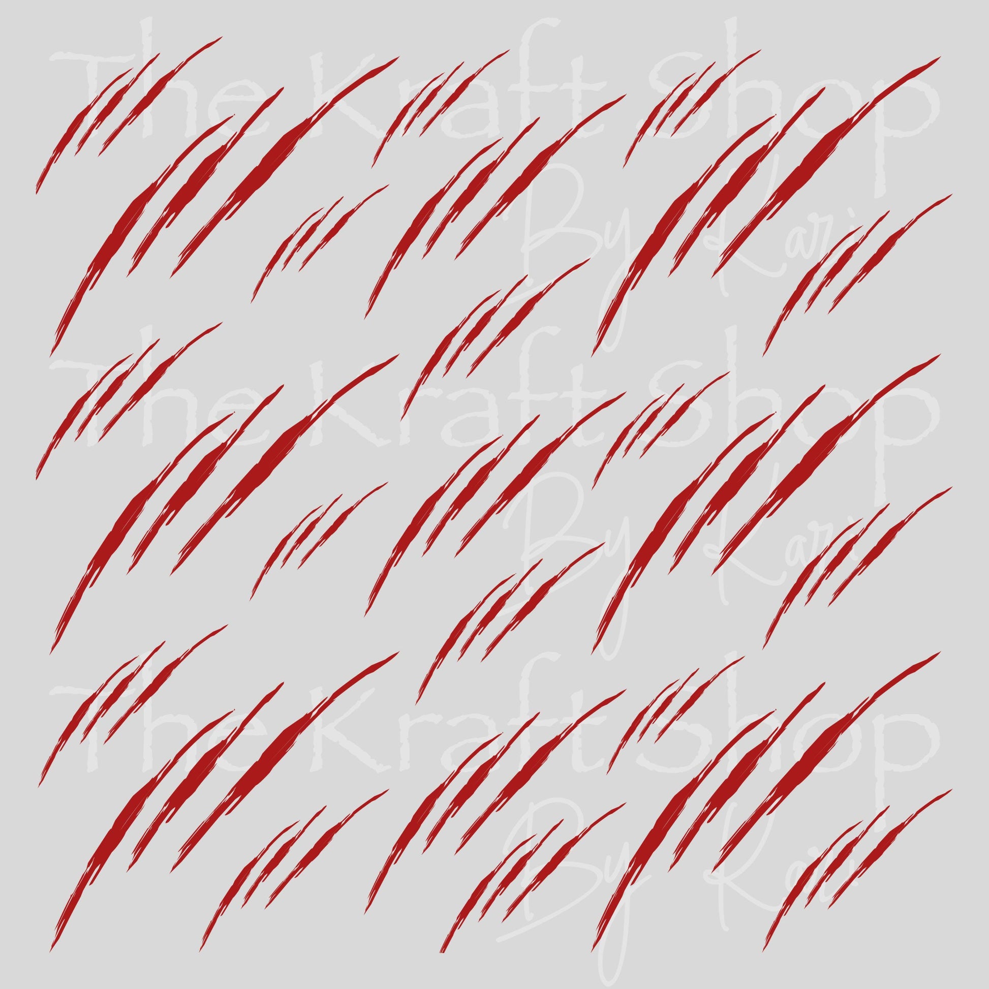 UV DTF Red Scratch Marks Element Spooky Halloween sheet 8x8 decal #7743