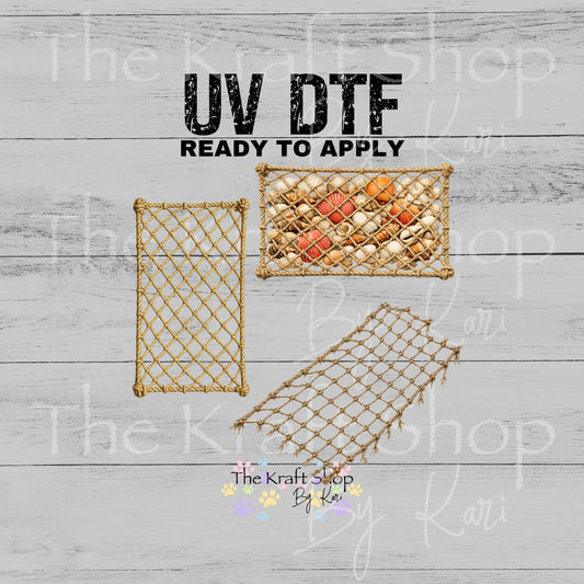 UV DTF Rope fishing net element 10x10 sheet bundle decal, permanent sticker. #10530