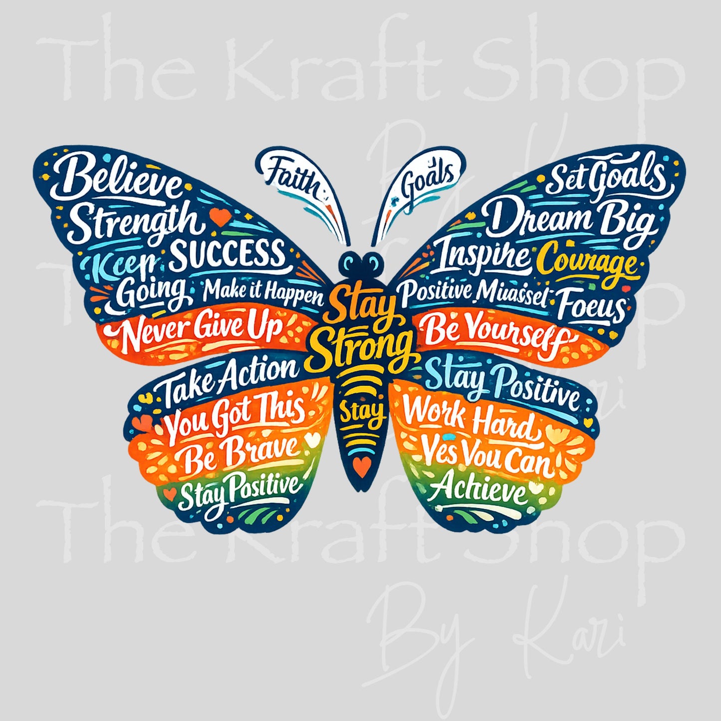 UV DTF Motivational butterfly decal #4786