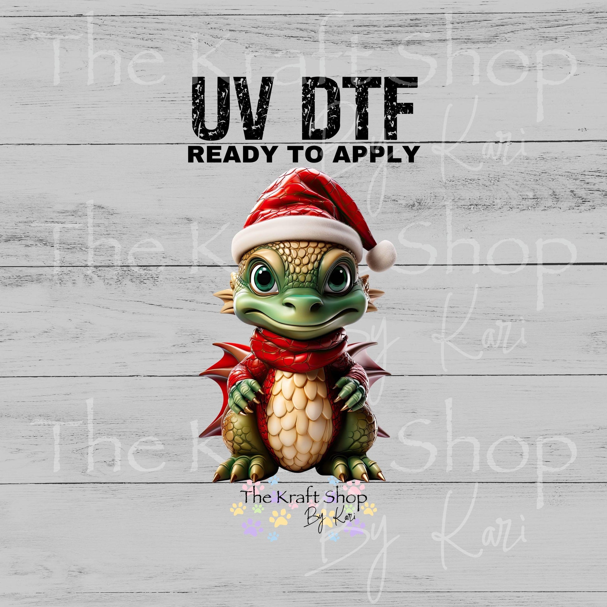 UV DTF Dragon Santa Christmas Dragons decal #7721