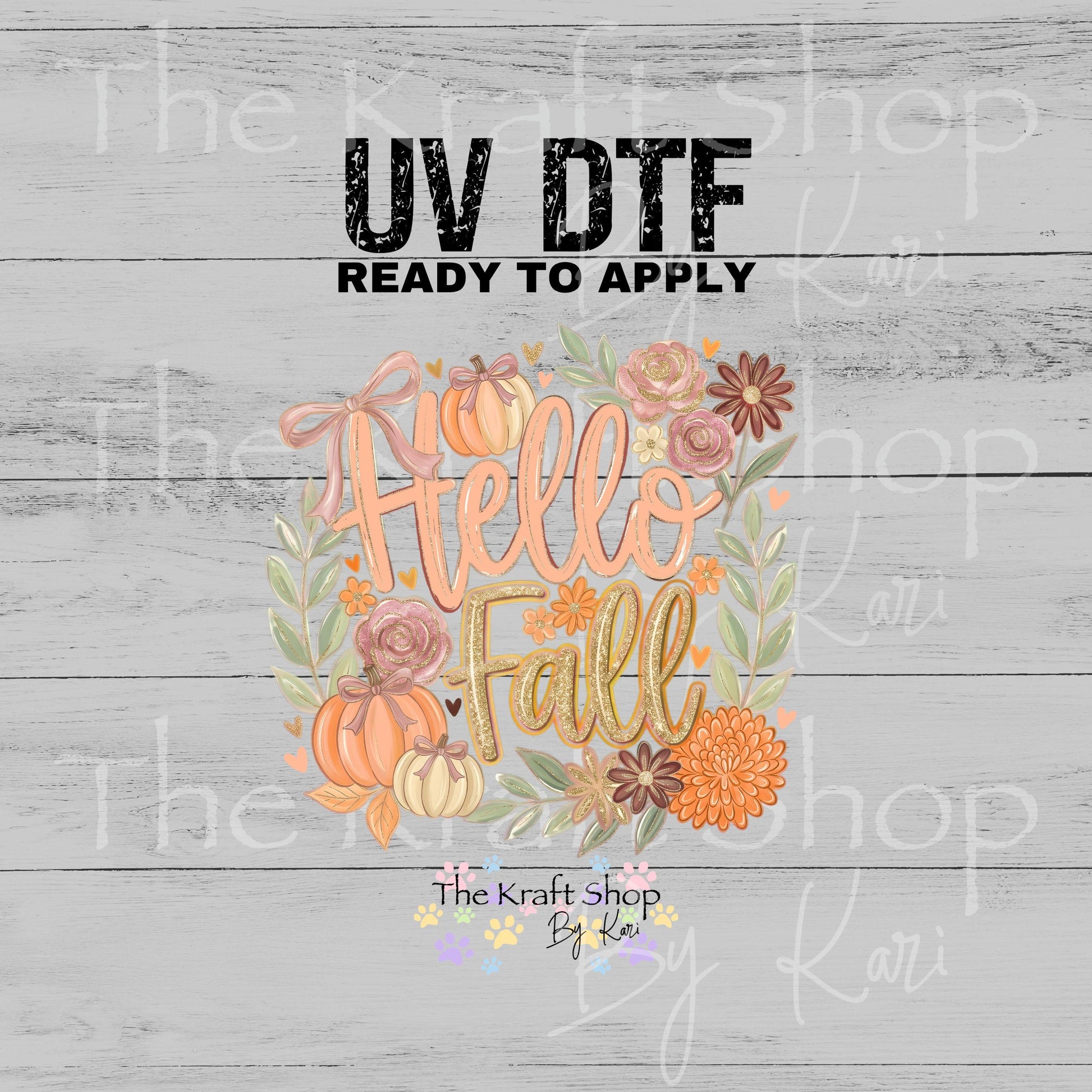 UV DTF Pastel Hello Fall Halloween decal #7725