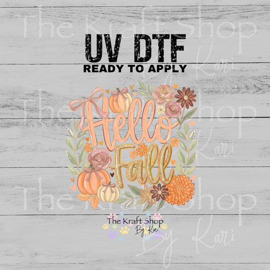 UV DTF Pastel Hello Fall Halloween decal #7725