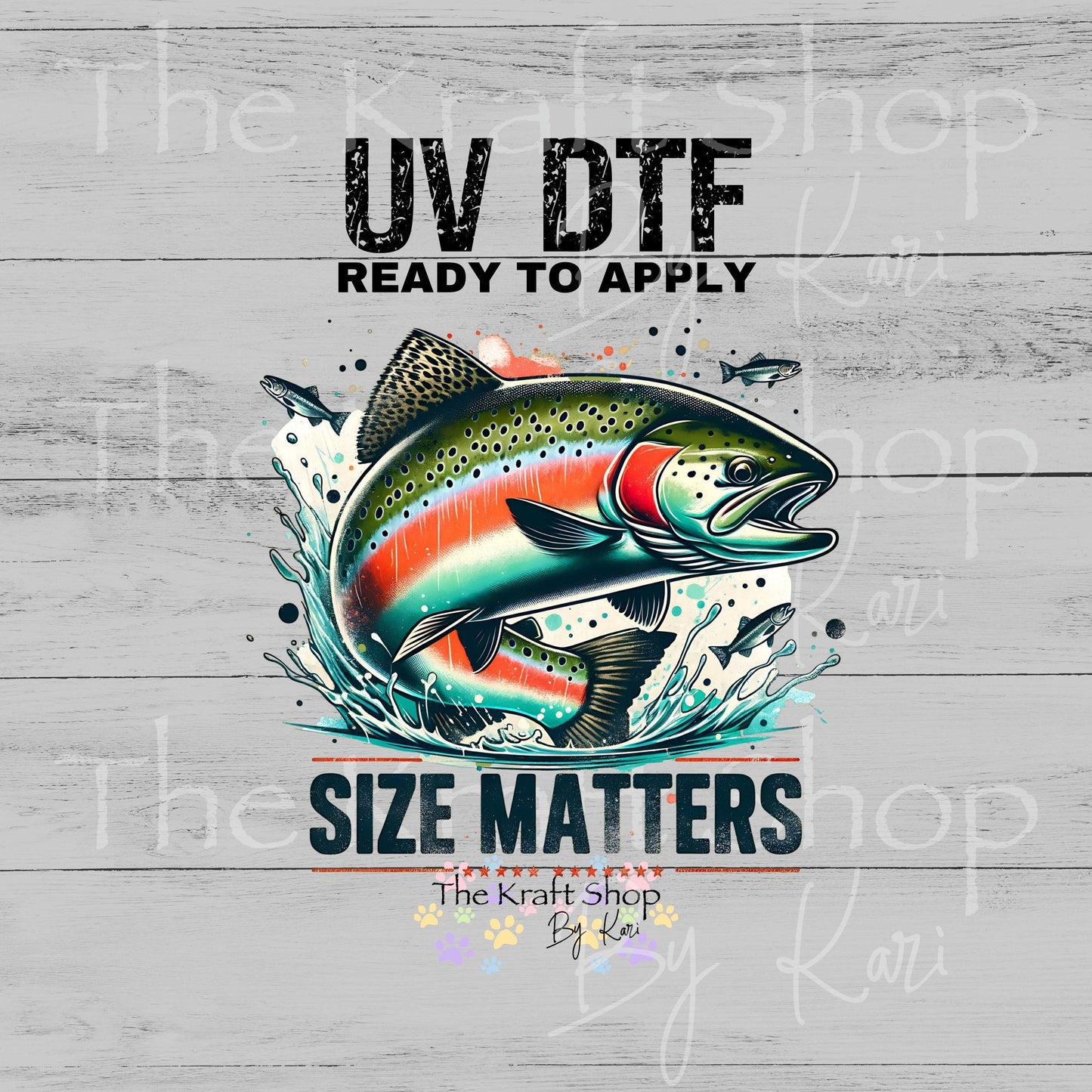 UV DTF Size matters fishing humor decal #4798