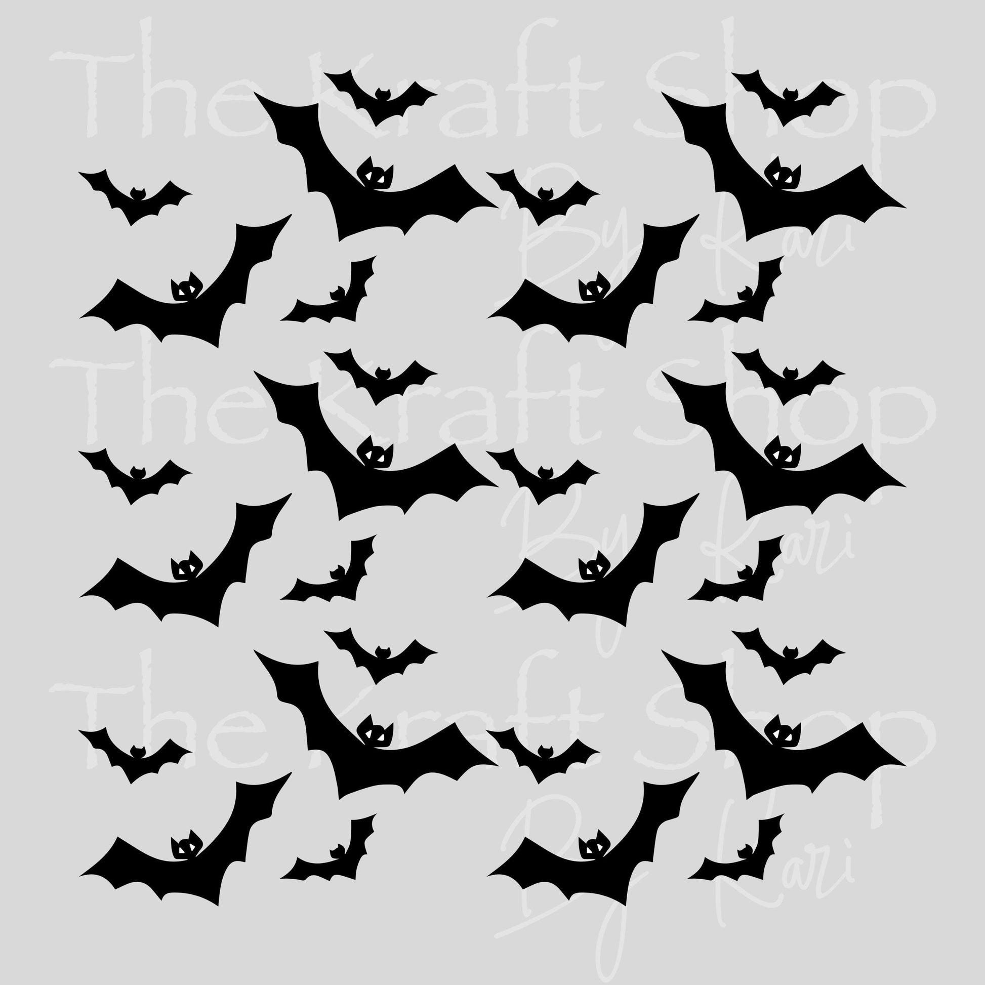 UV DTF Black Bats Spooky Halloween Element sheet 8x8 decal #7738