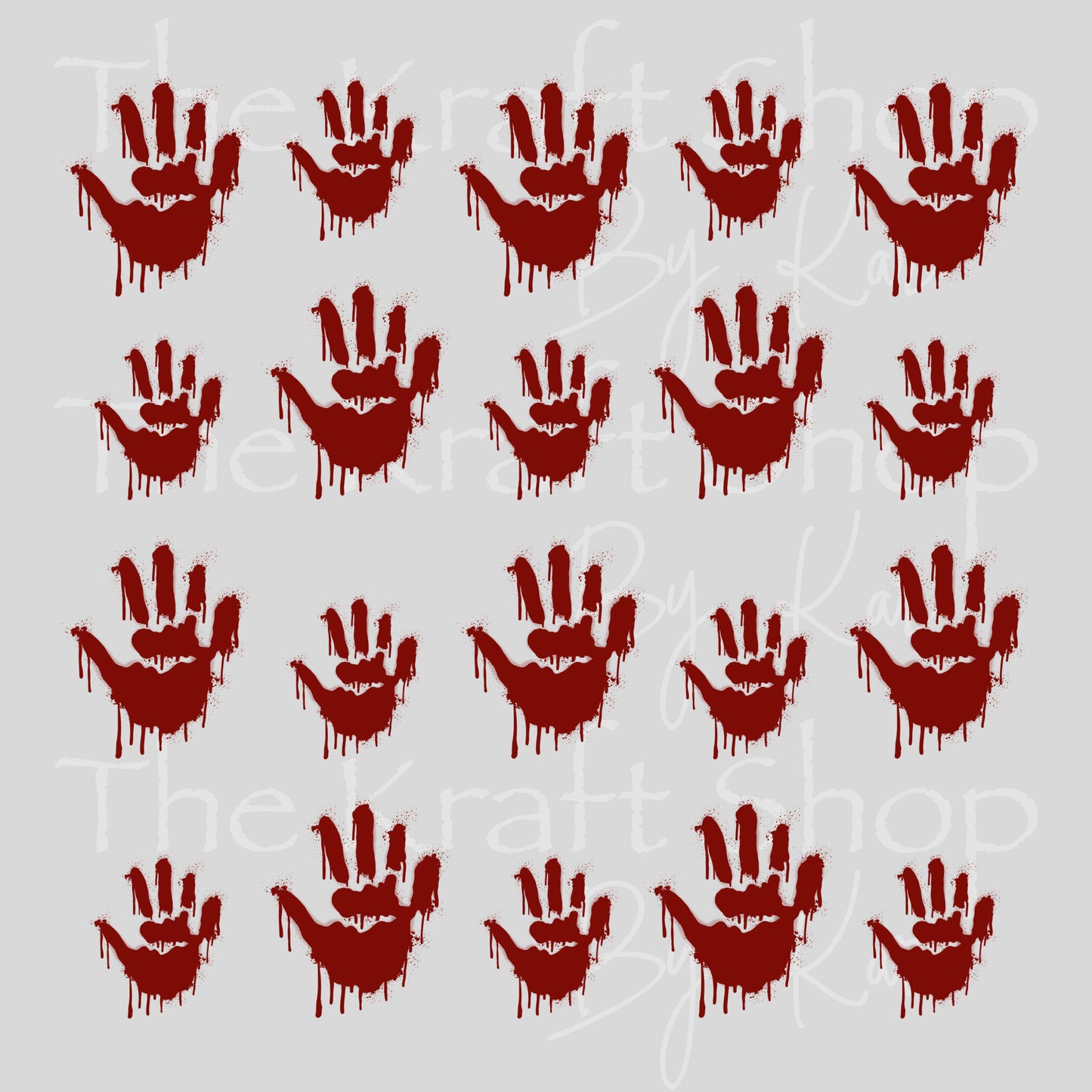 UV DTF Red Drip Hands Element Spooky Halloween sheet 8x8 decal #7744