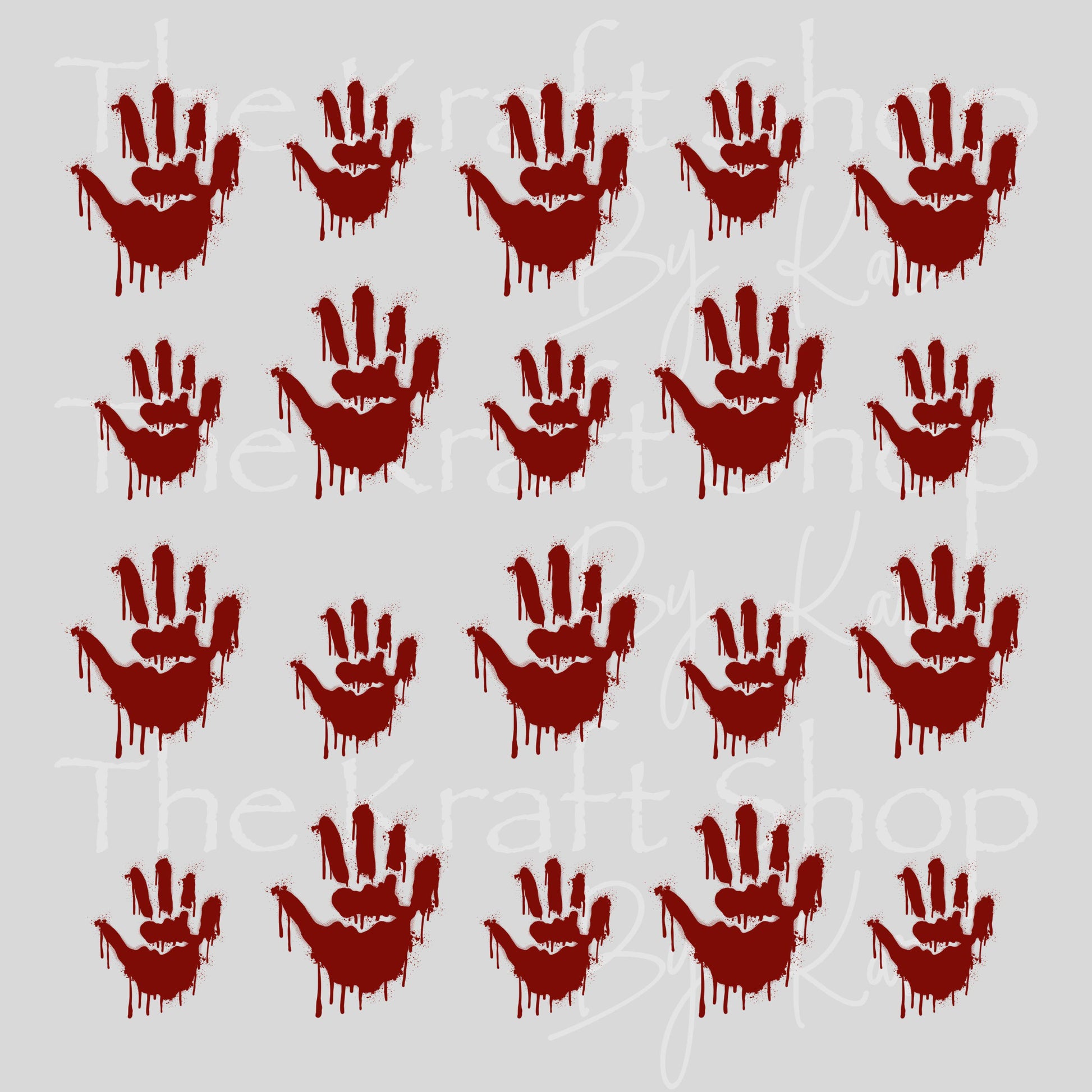 UV DTF Red Drip Hands Element Spooky Halloween sheet 8x8 decal #7744