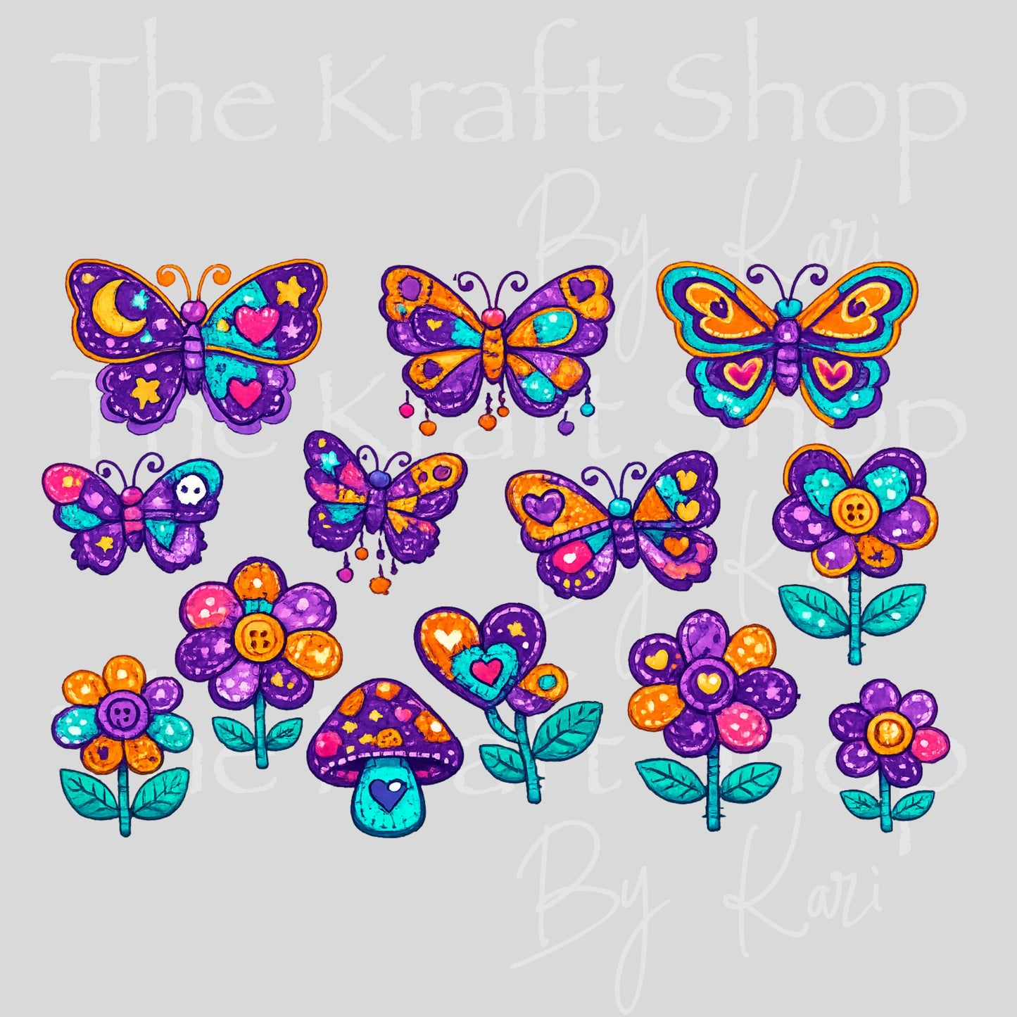 UV DTF Colorful Dragonfly or Butterfly patchwork style sheet 6x4 decal #10534