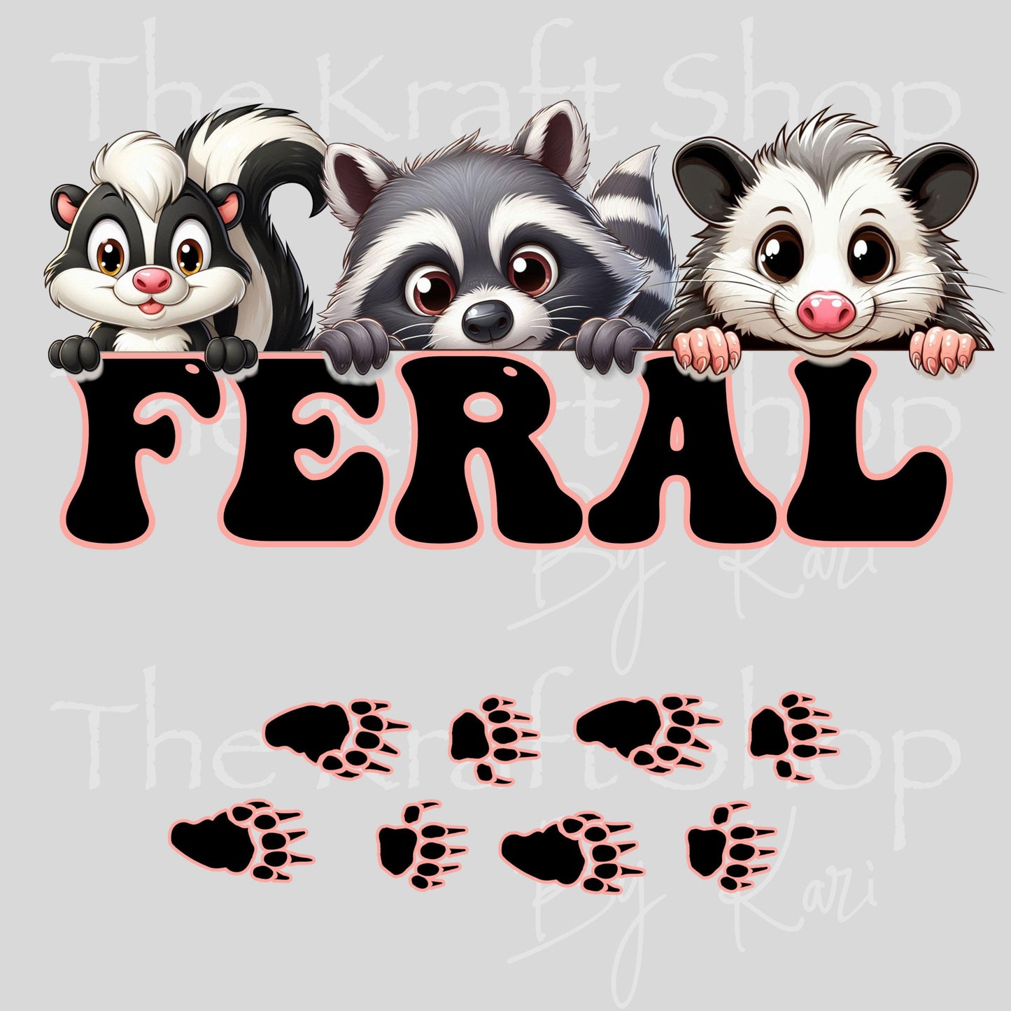 UV DTF 40 oz ready to apply Feral Animals wrap decal , quencher tumbler decal #3231