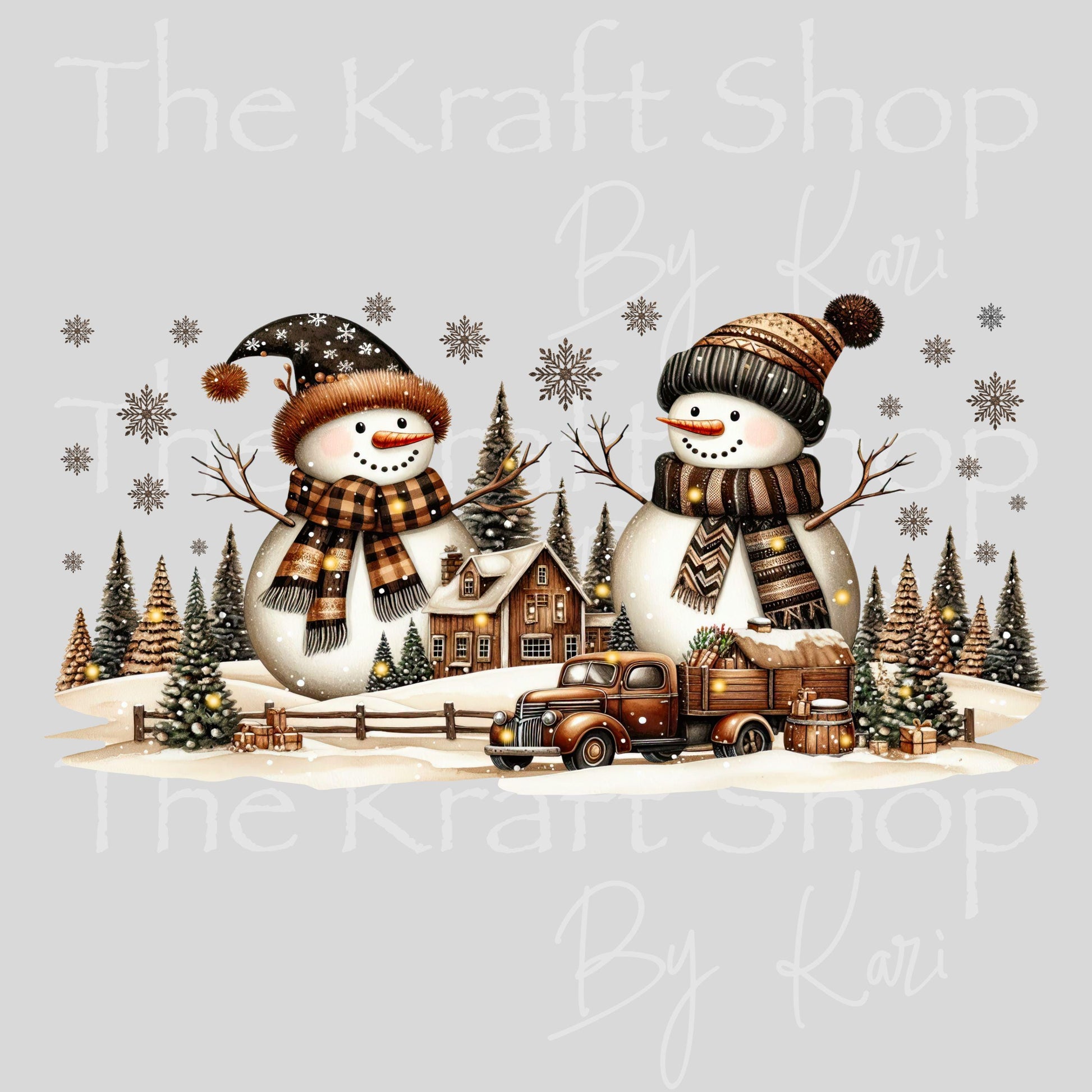 UV DTF Sticker print. Bronze Snowman glass can wrap decal, tumbler decal, permanent sticker. #5564