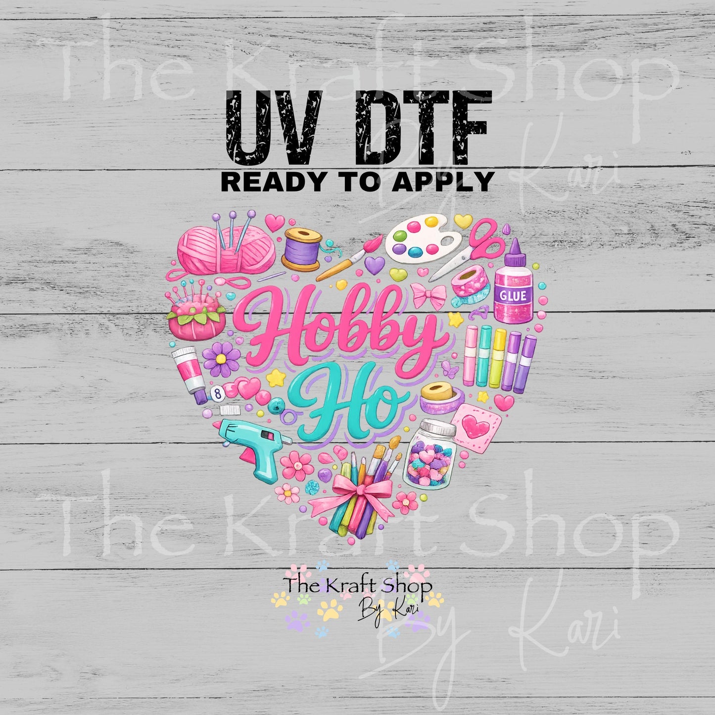 UV DTF Sticker print. Hobby Ho decal, tumbler decal, permanent sticker. Uv wrap for glass can tumbler. #4802
