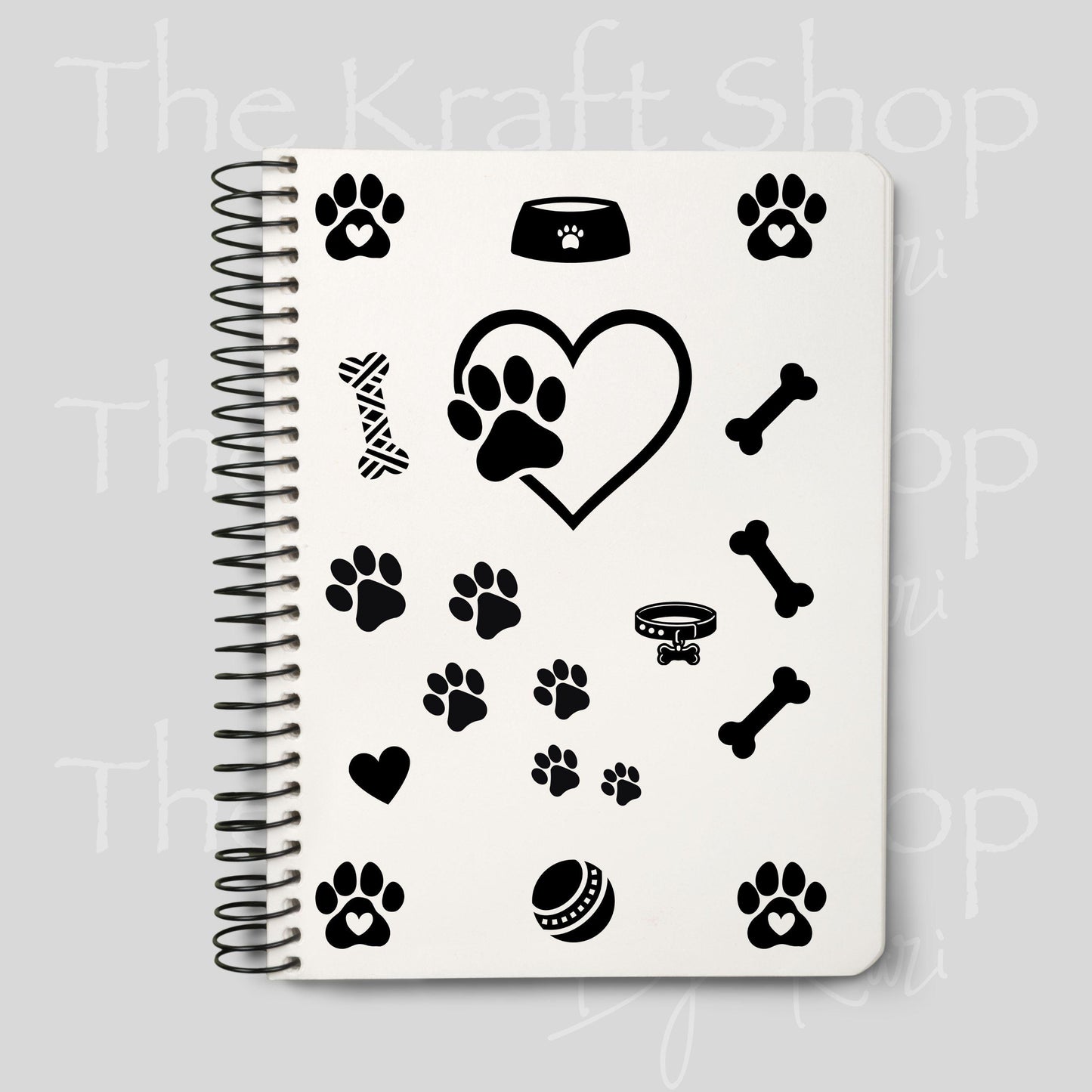 UV DTF Sticker print Dog Paws Notebook Element sheet 8.5x5.7 inches, decal #5589