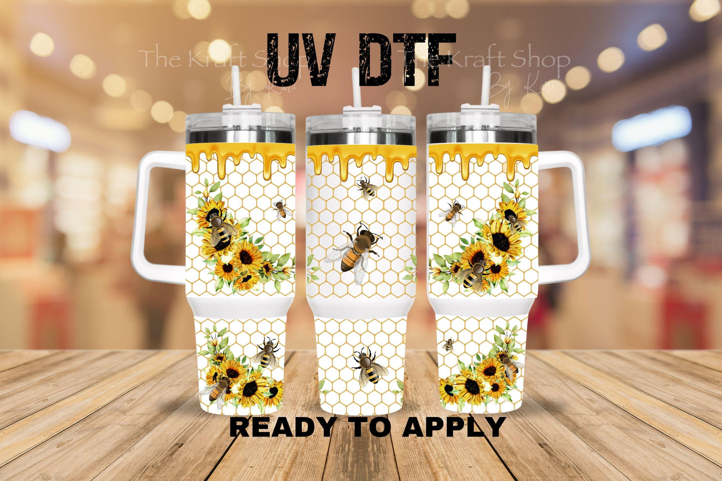 UV DTF 40 oz ready to apply Honey Drip wrap decal , quencher tumbler decal #3214
