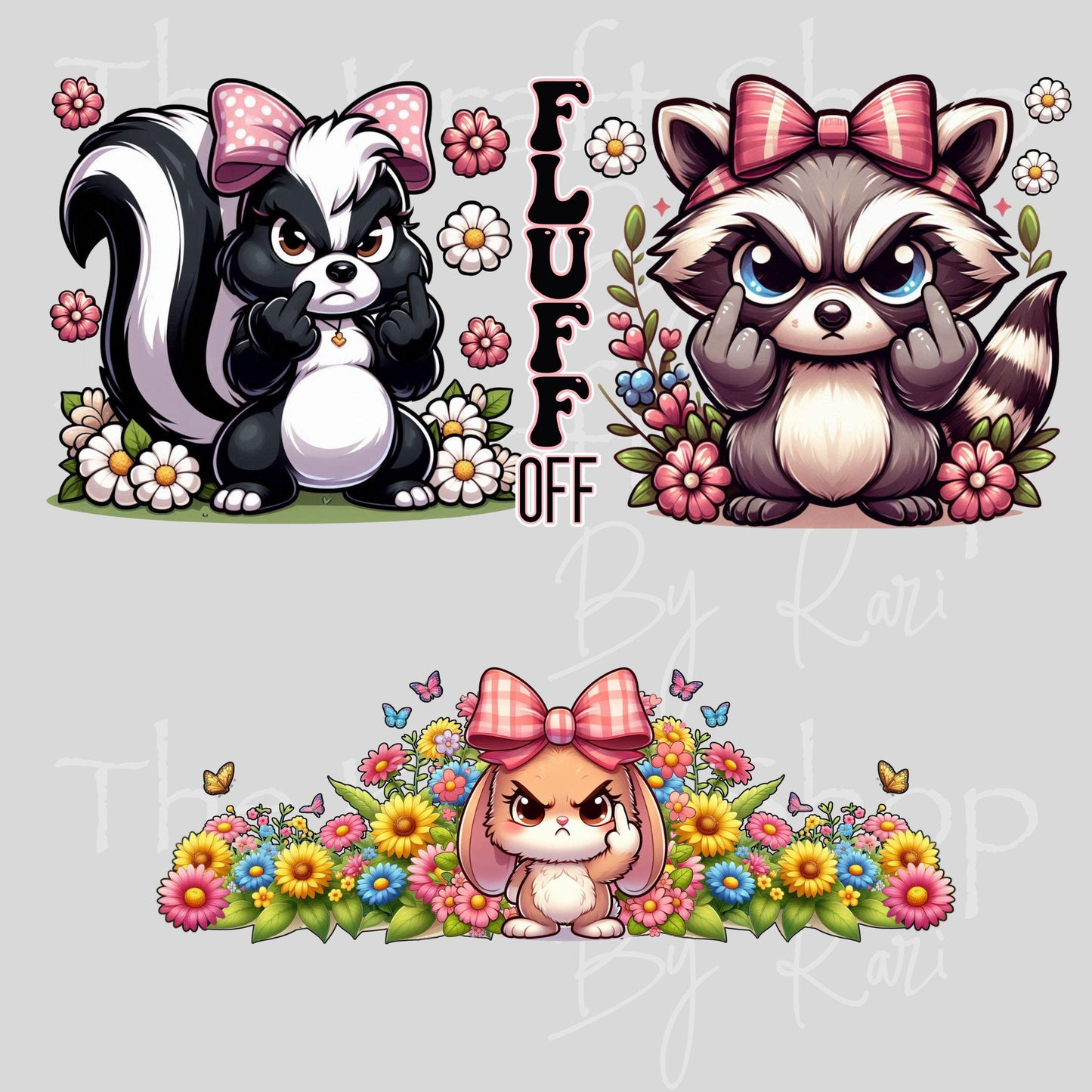 UV DTF 40 oz ready to apply Fluff Off animals wrap decal , quencher tumbler decal #3226