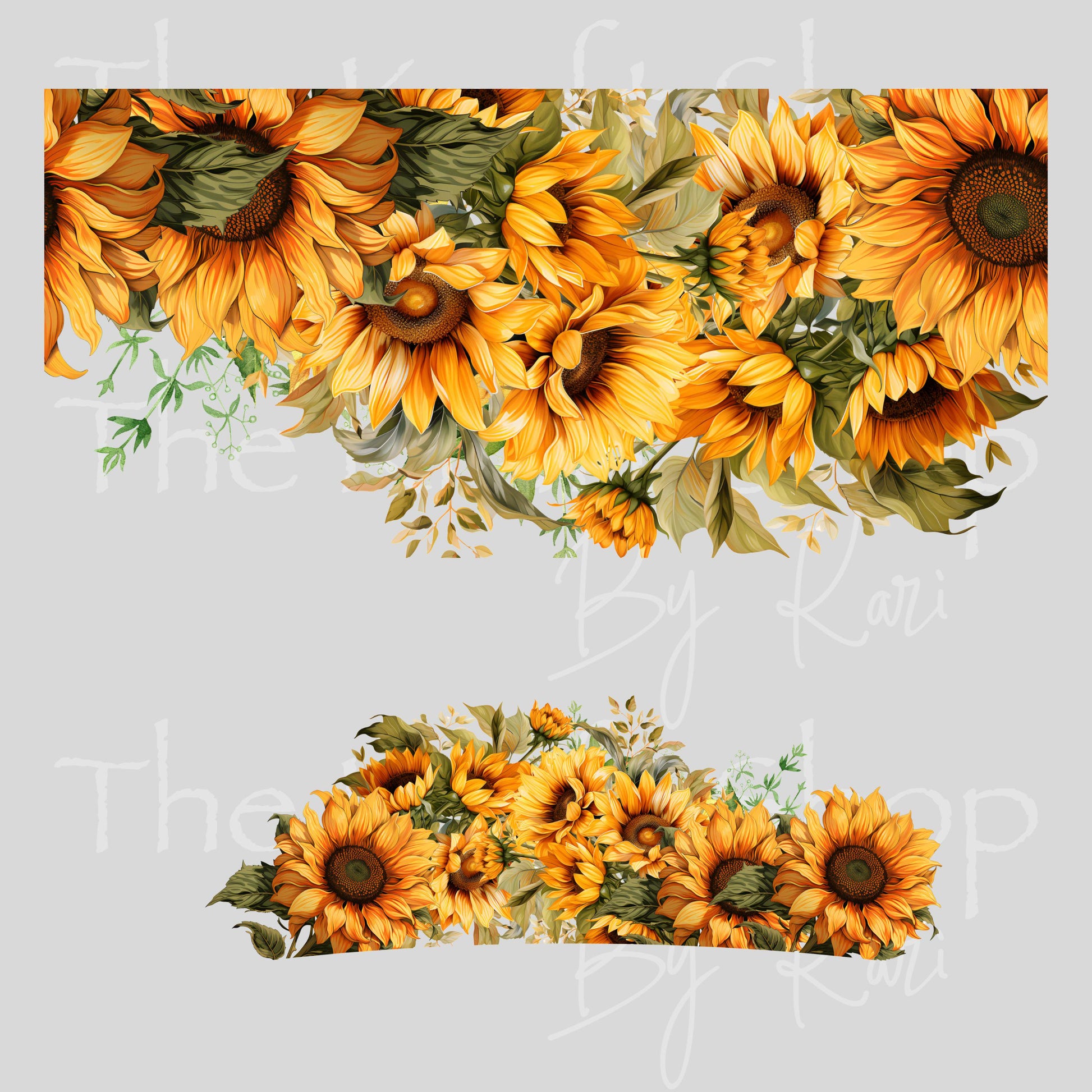 UV DTF 40 oz ready to apply All Sunflowers wrap decal , quencher tumbler decal #3242
