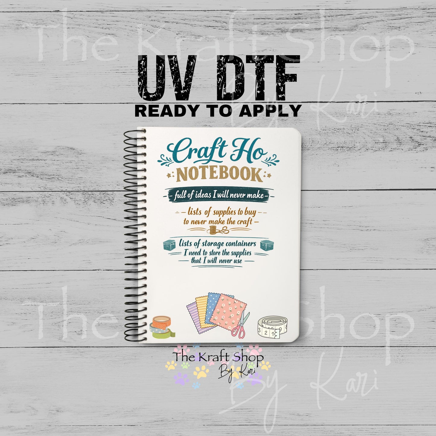 UV DTF Sticker print Craft Ho Notebook Element sheet 8.5x5.7 inches, decal #5610